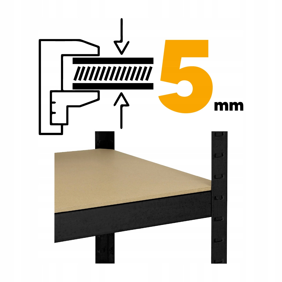 METAL GARAGE STORAGE RACK 5-LEVELS RINO 150x75x30 cm 875kg! 5MM Manufacturer code RN-23753