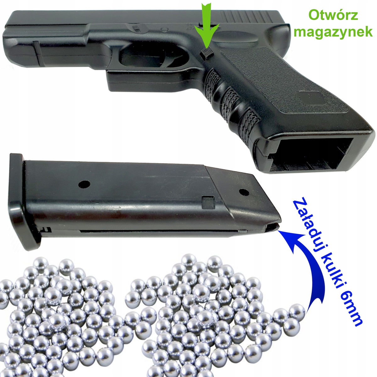 METAL GUN GLOCK FOR BALLS BLACK REPLICA Brand no brand