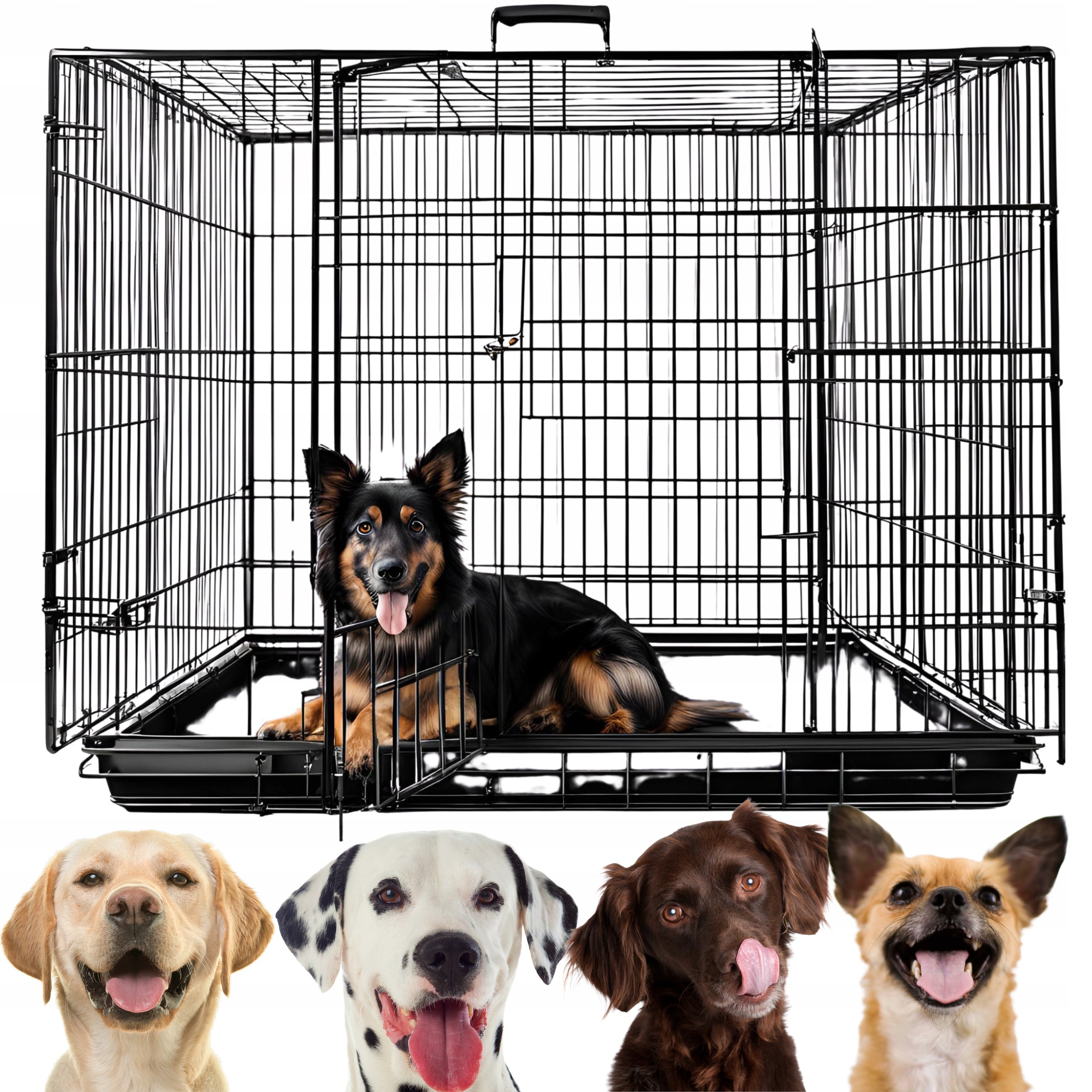 METAL KENNEL CAGE FOR DOG CAT PLAYPEN 89x59x66 wire 4.5mm