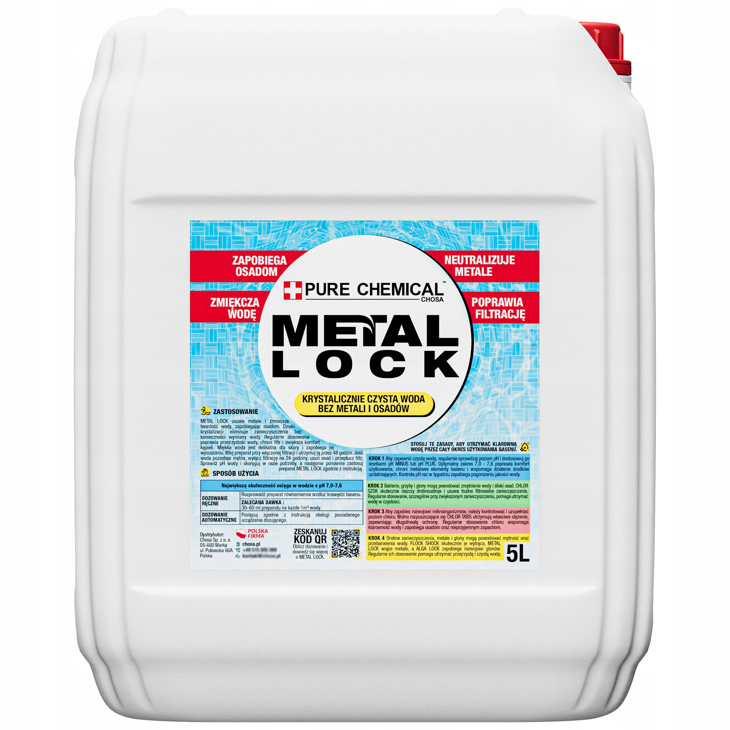 METAL LOCK CHEMISTRY FOR POOL REMOVAL OF METAL CALCIUM DEPOSITS FROM WATER 5l