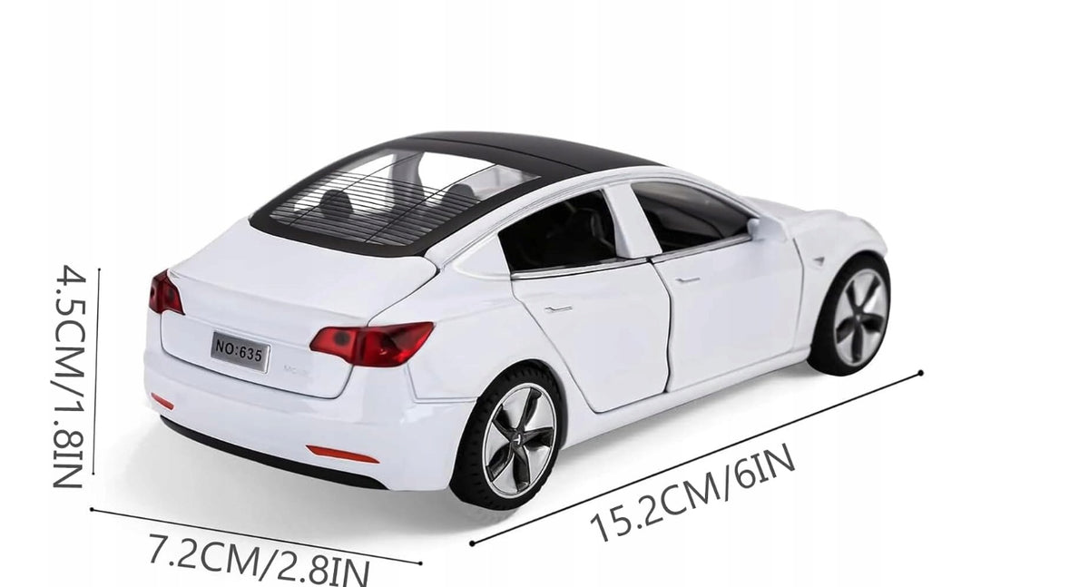 METAL MODEL CAR TESLA 3 SOUND LED LIGHT OPENING DOOR Manufacturer code CA-115 BIAŁY