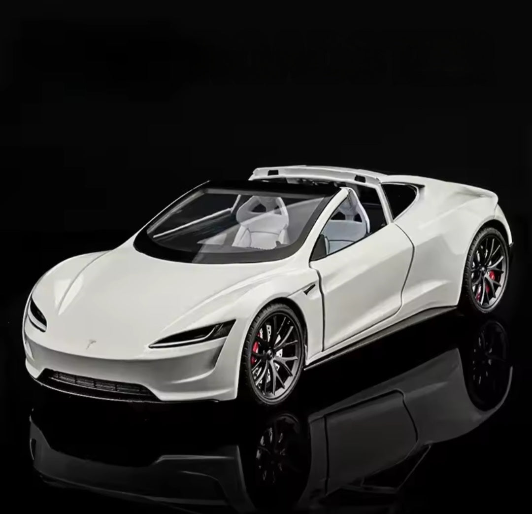 METAL MODEL TESLA Roadster 1:24 LED SOUND OPENING DOOR MASK DRIVE Manufacturer code M92321-6