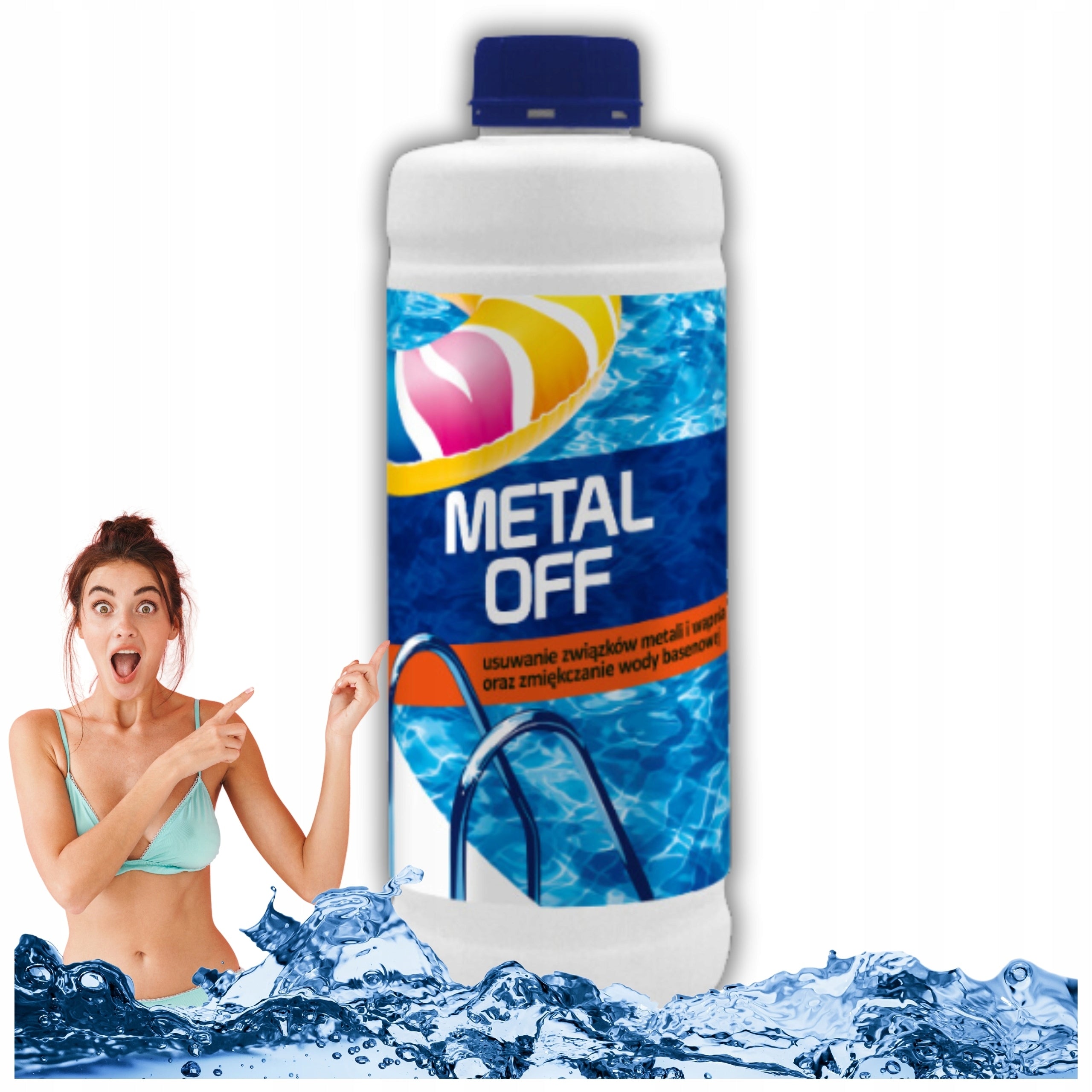 METAL OFF 1L POOL CHEMISTRY REMOVES METALS CALCIUM SOFTENS WATER + GUIDE Packaging status original