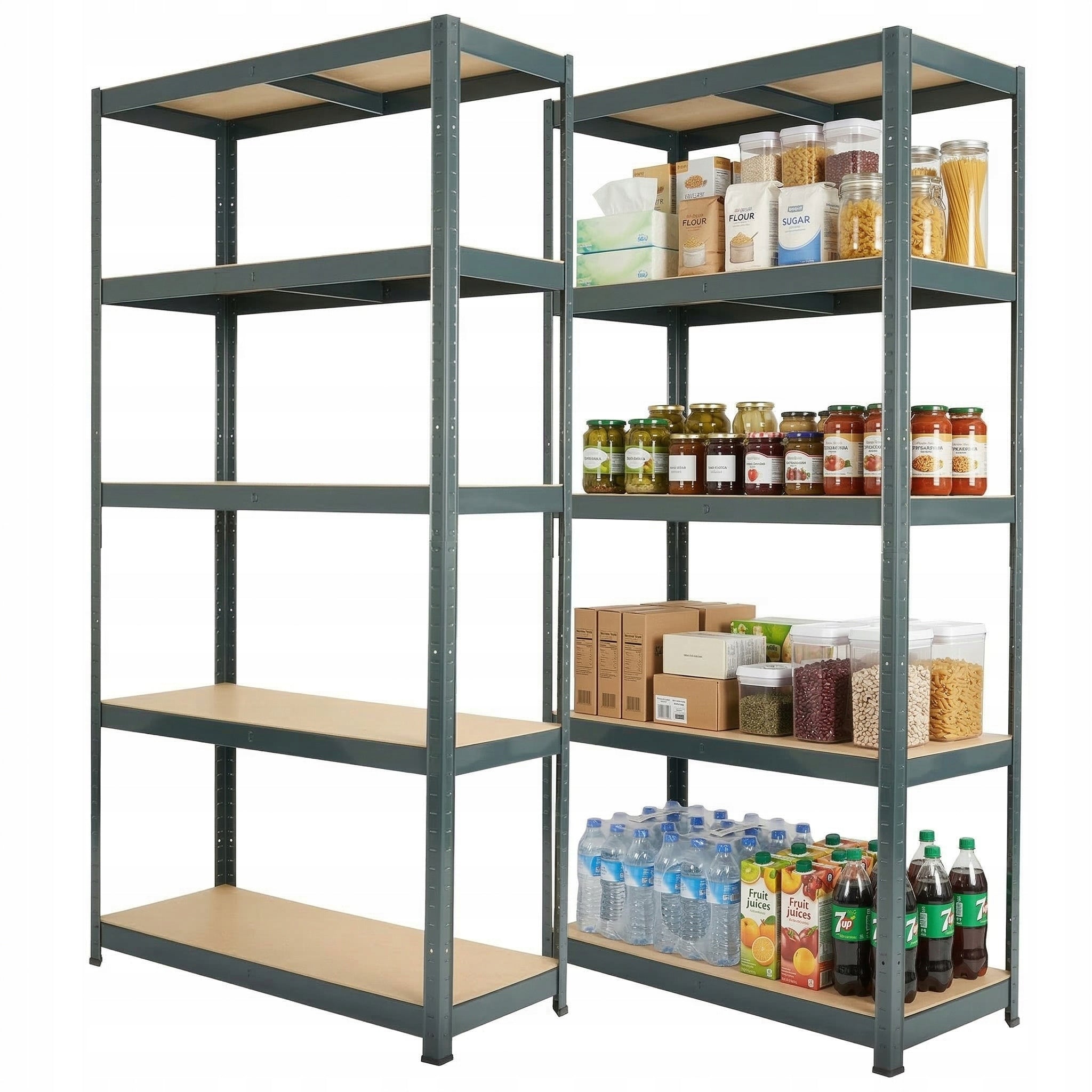 METAL RACK 180x90x30 FOR GARAGE PANTRY BASEMENT ANTHRACITE 875kg 5 SHELVES