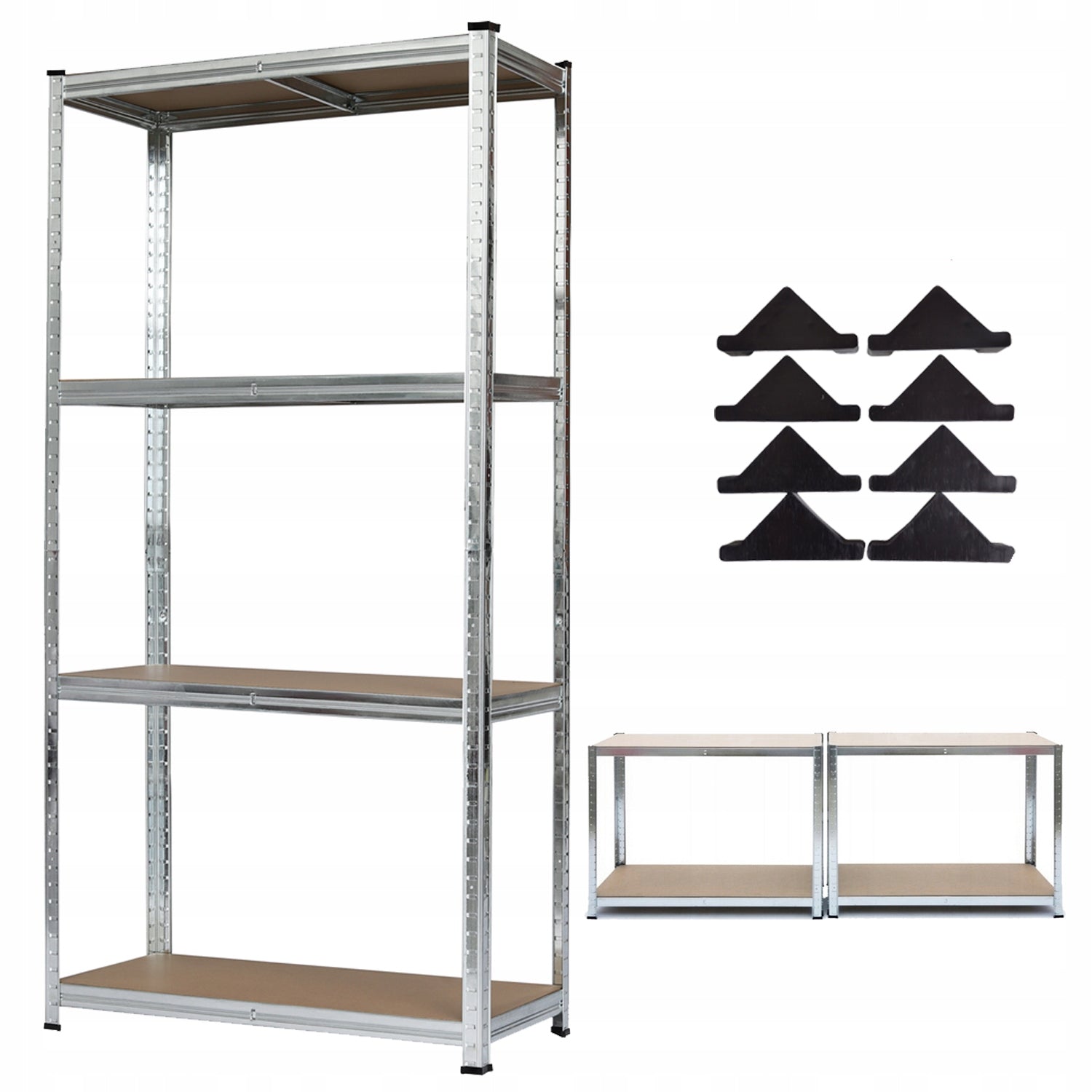 METAL RACK FOR BASEMENT GARAGE PANTRY ZINC 174x80x40cm 4 Shelves 500kg