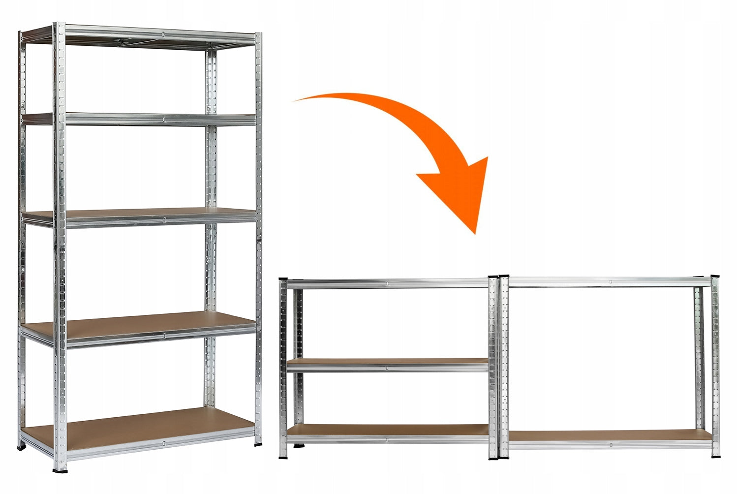 METAL RACK FOR GARAGE PANTRY BASEMENT 180x100x60 SOLID 1000KG 5 SHELVES Packaging status original