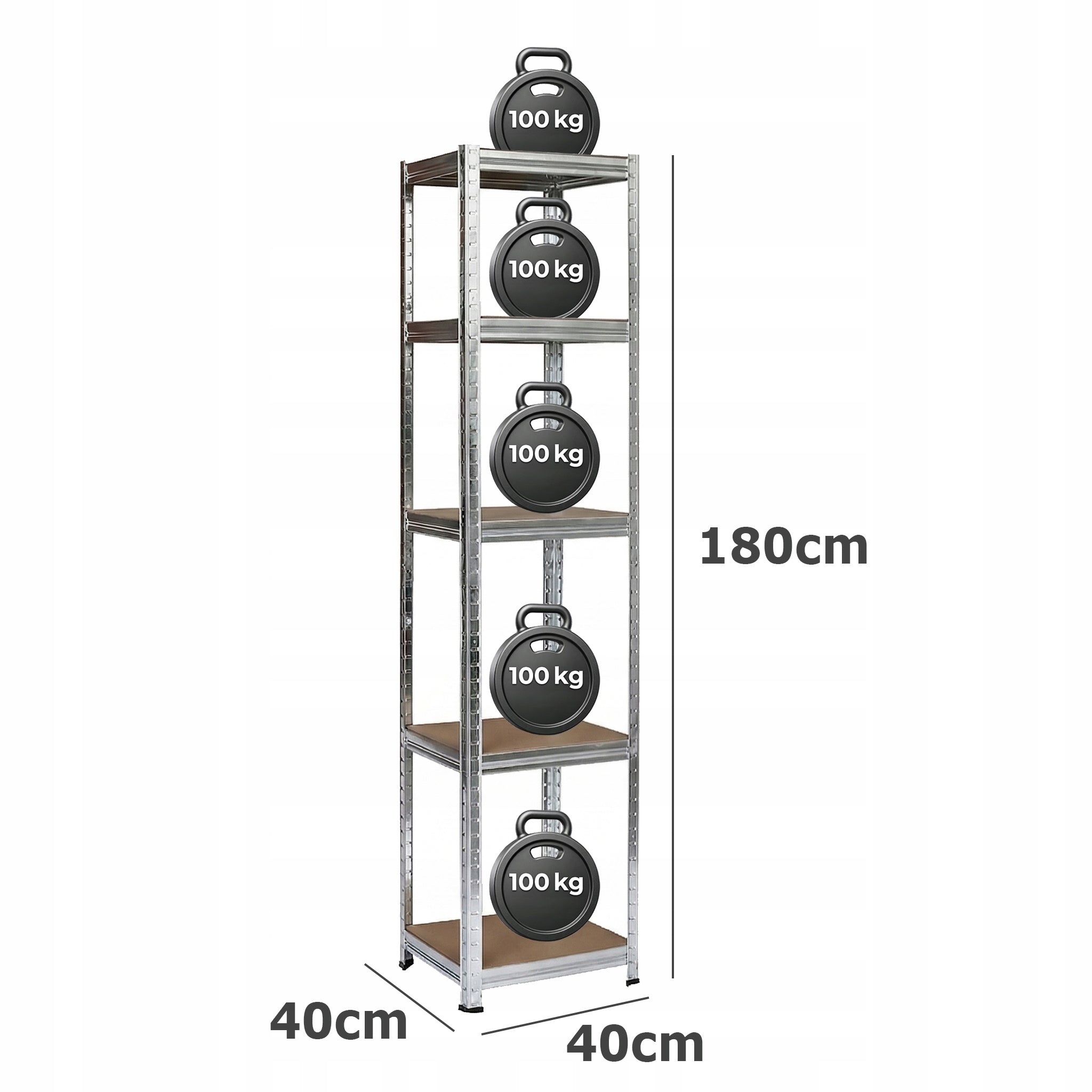 METAL RACK FOR GARAGE PANTRY BASEMENT SOLID ZINC 180x40x40 500kg Manufacturer code KLT40-C