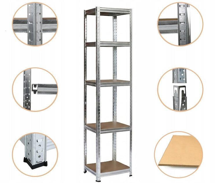 METAL RACK FOR GARAGE PANTRY BASEMENT SOLID ZINC 180x40x40 500kg Packaging status original
