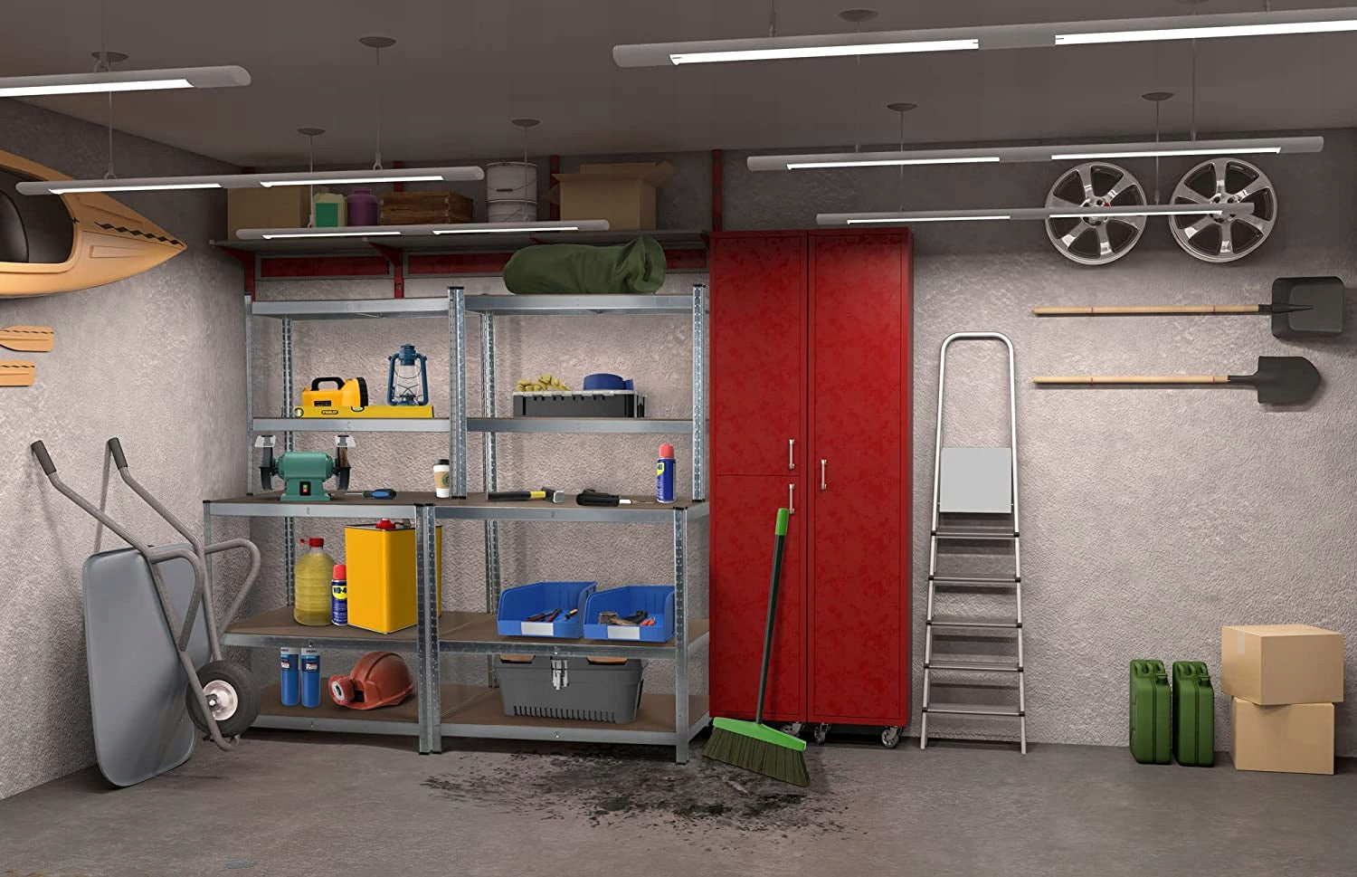 METAL RACK with Extension 5 Garage WORKSHOP Shelves 180x100x60 EAN (GTIN) 5903855088467