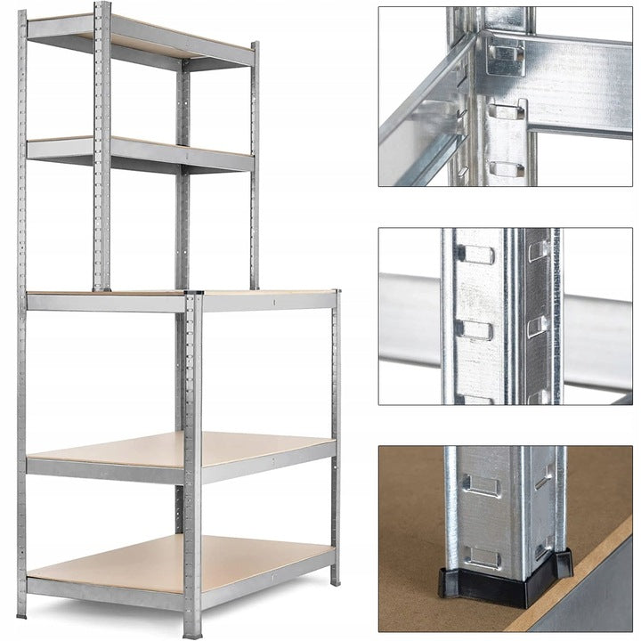 METAL RACK with Extension 5 Garage WORKSHOP Shelves 180x100x60