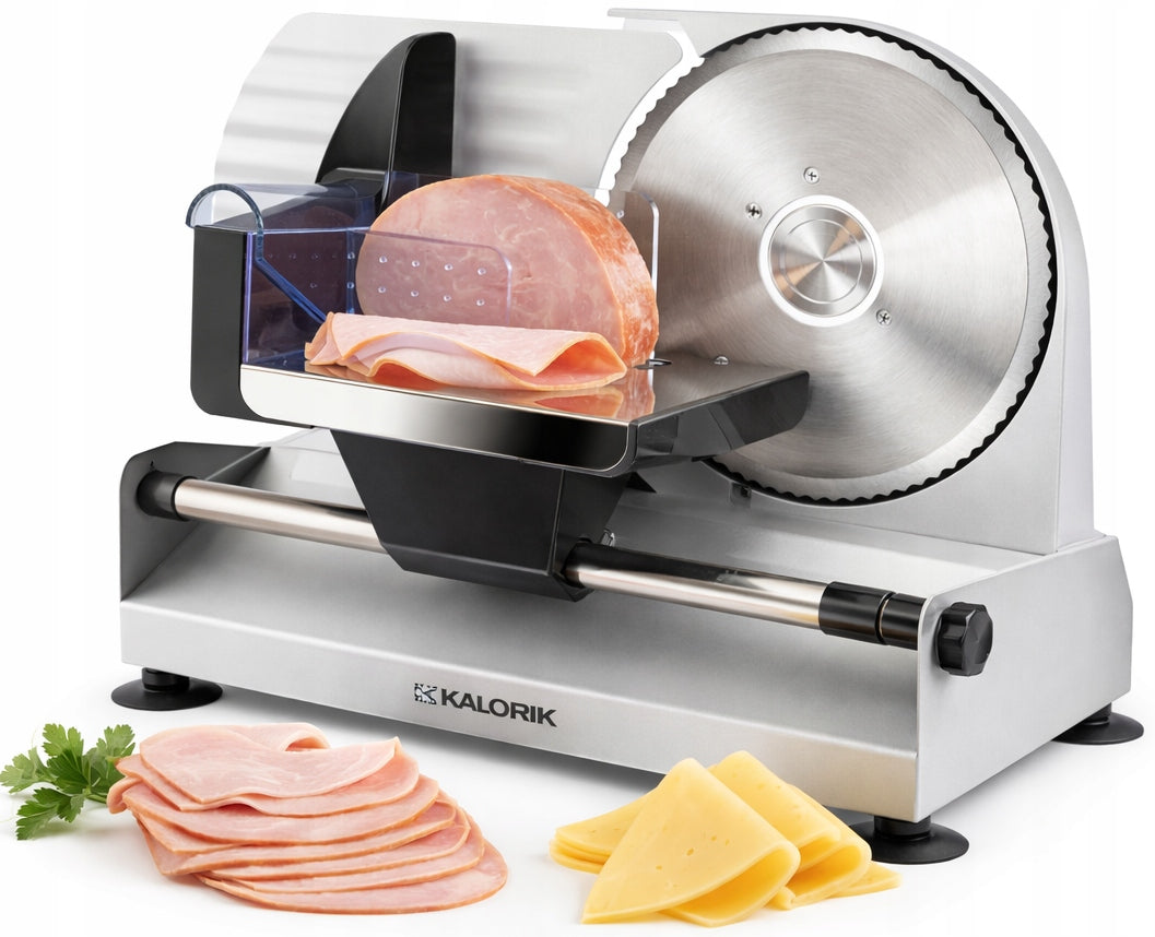 METAL SLICER 220W FOR SAUSAGES CHEESE BREAD EQUAL SLICES REGULATION 0-20