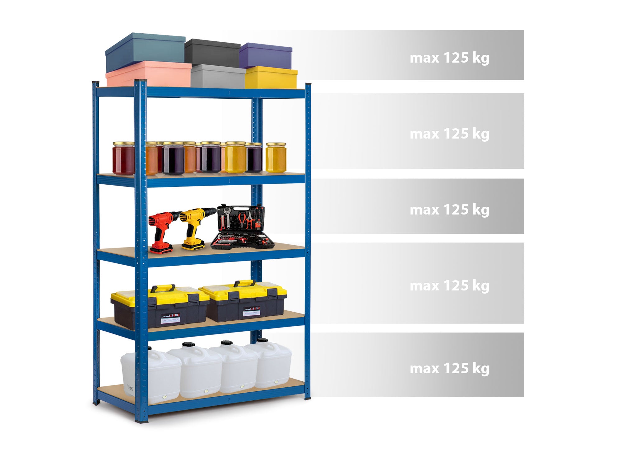 METAL STORAGE RACK 150x75x30cm 625kg 2in1 Manufacturer code 4842