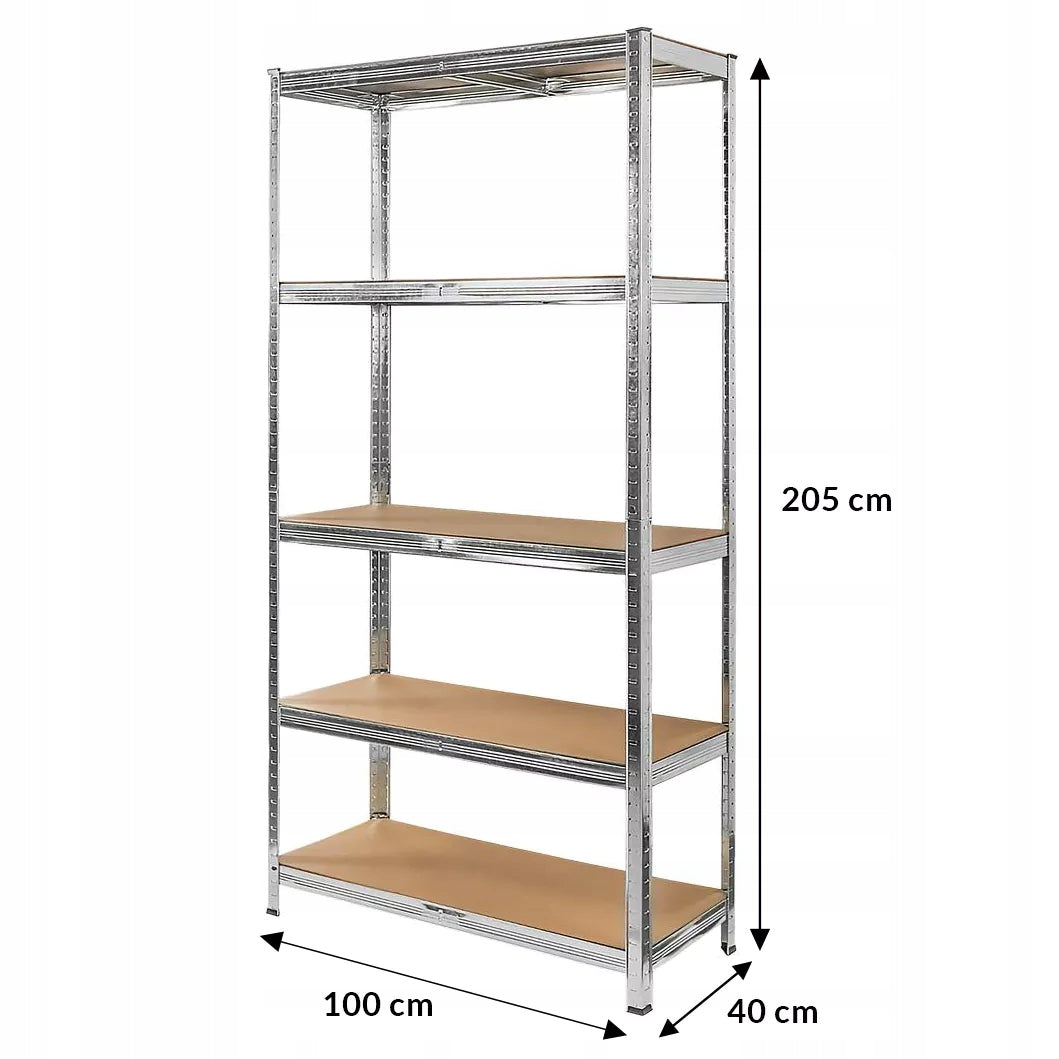 METAL STORAGE RACK 205x100x40 cm 2in1 5 Garage SHELVES 875KG Mega-M EAN (GTIN) 5905711604675