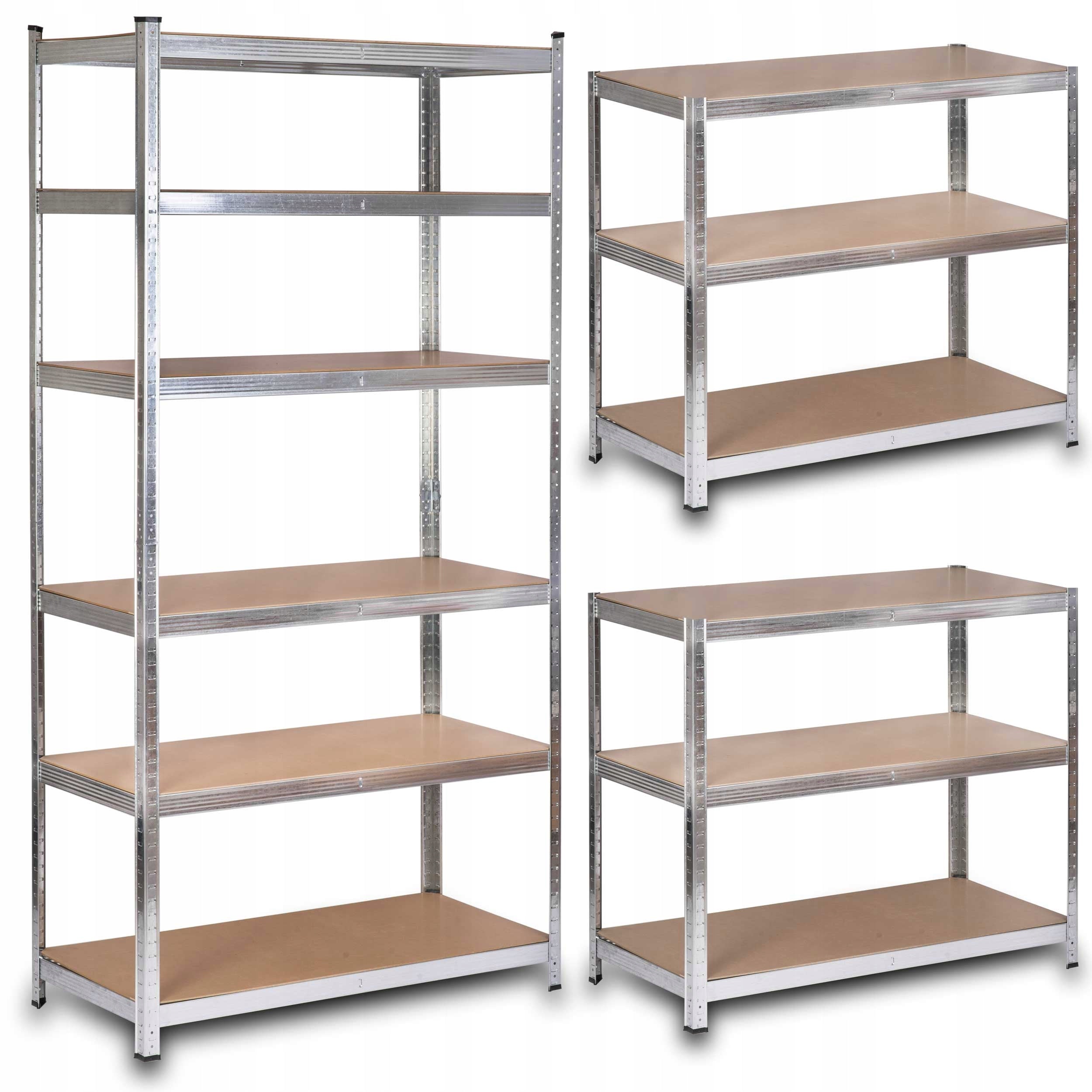 METAL STORAGE RACK 2in1 222x110x50cm FOR BASEMENT GARAGE 6 shelves 900kg