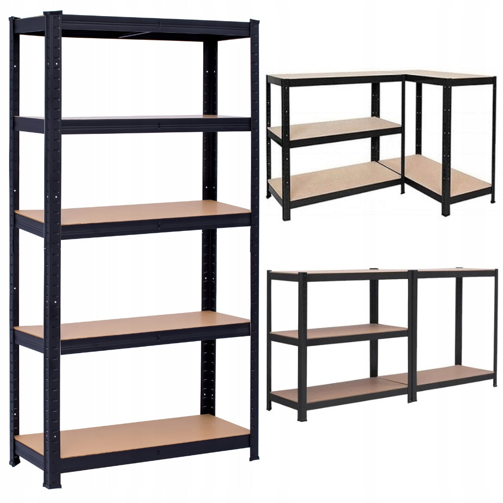 METAL STORAGE RACK 3in1 GARAGE FOR BASEMENT 875kg 180x90x40 black