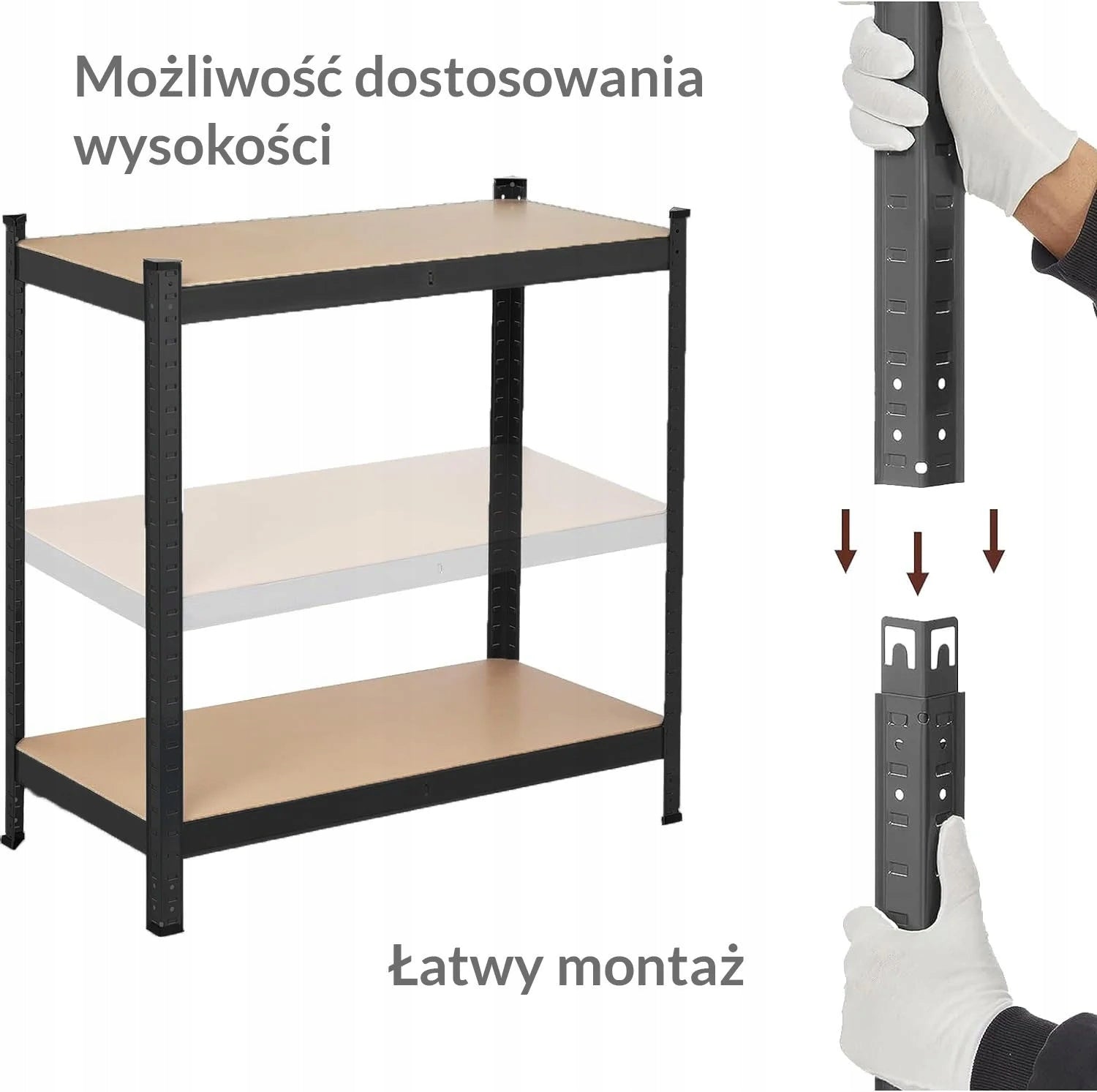 METAL STORAGE RACK 5 SHELVES 150X75X35CM FOR GARAGE MAMMOTH BLACK 750KG Manufacturer code REGAŁ WARSZTATOWY GARAŻOWY