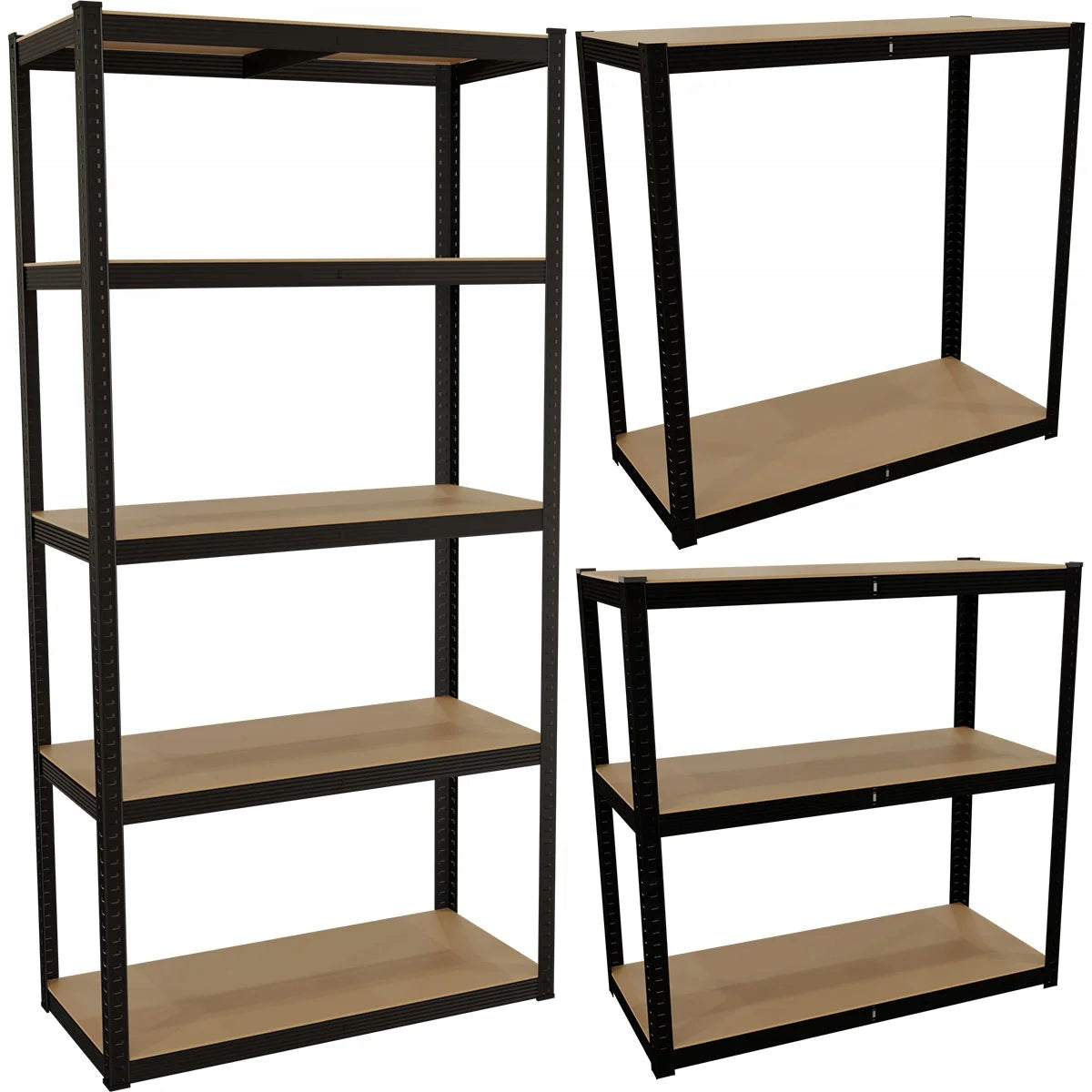 METAL STORAGE RACK 5 SHELVES 180X90X40CM FOR GARAGE MAMMOTH BLACK 875KG