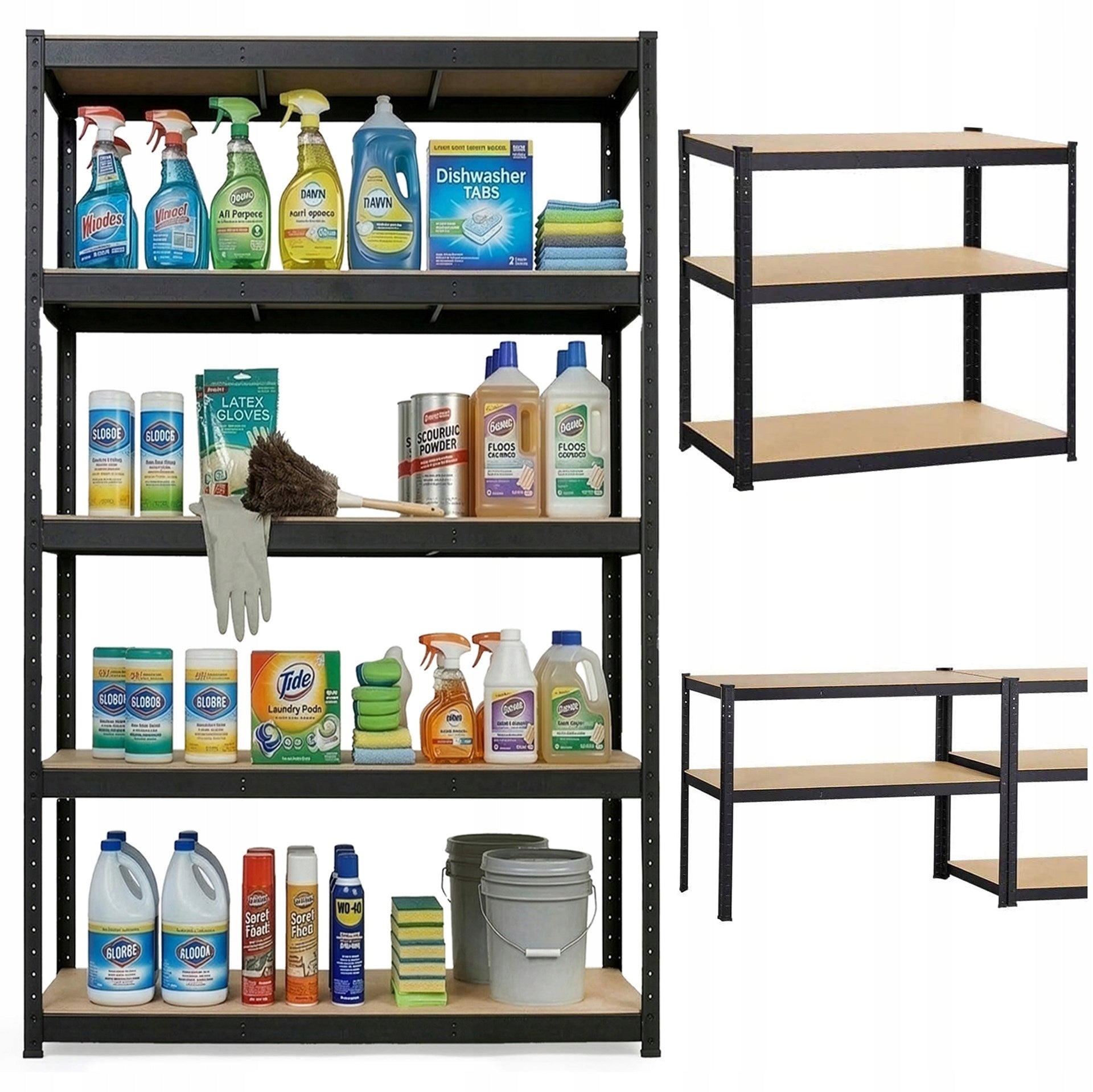 METAL STORAGE RACK 5 SHELVES CABINET 180x90x40 FOR BASEMENT GARAGE 875 kg