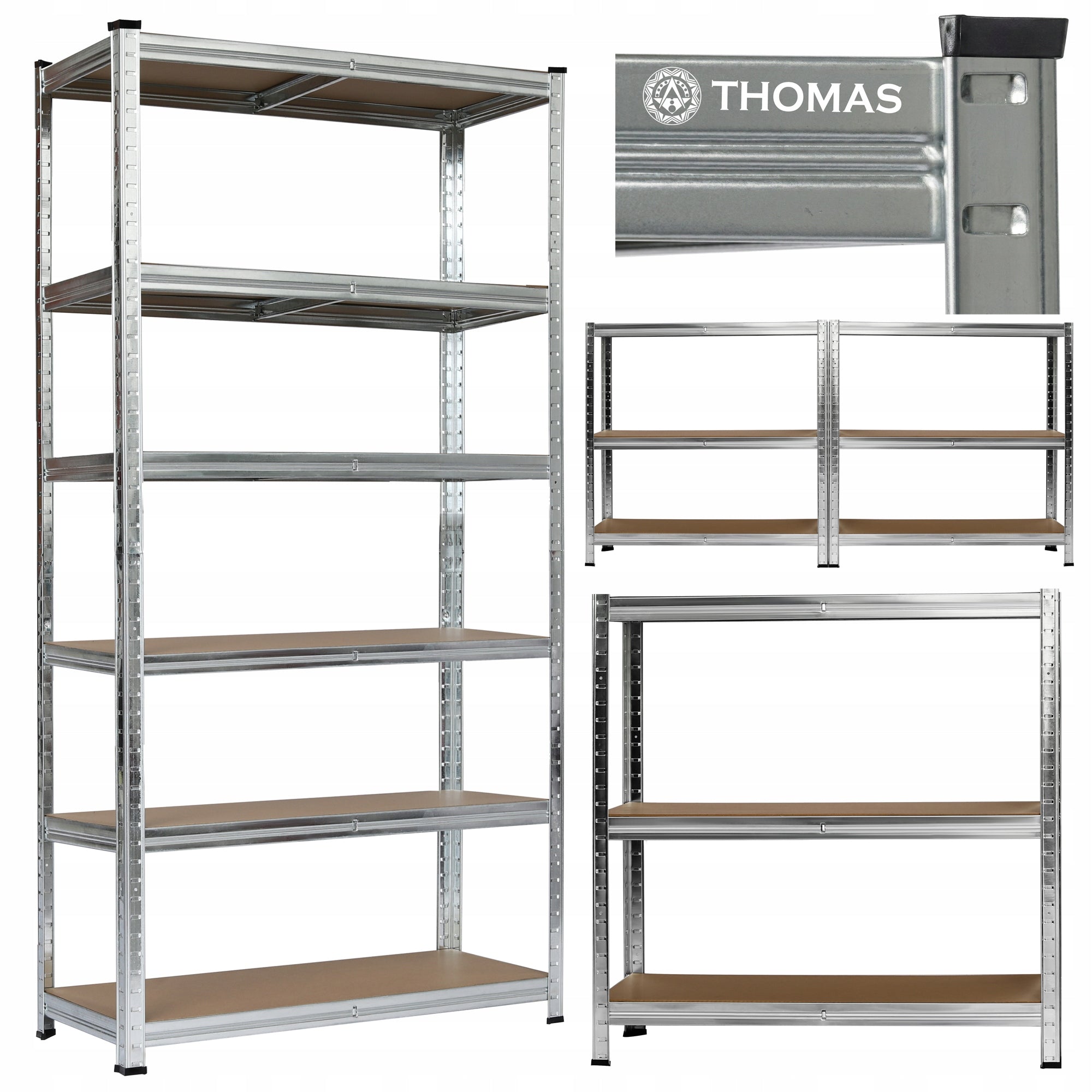 METAL STORAGE RACK 900kg 6 SHELVES 222x90x40 FOR GARAGE PANTRY HIGH