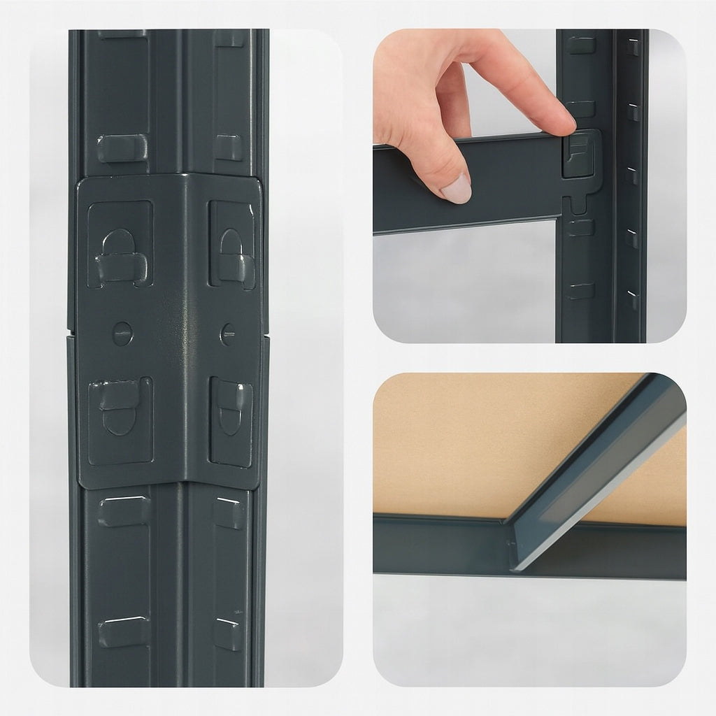 METAL STORAGE RACK FOR BASEMENT GARAGE ANTHRACITE 875kg 5SHELVES 180x90x40 Packaging status original