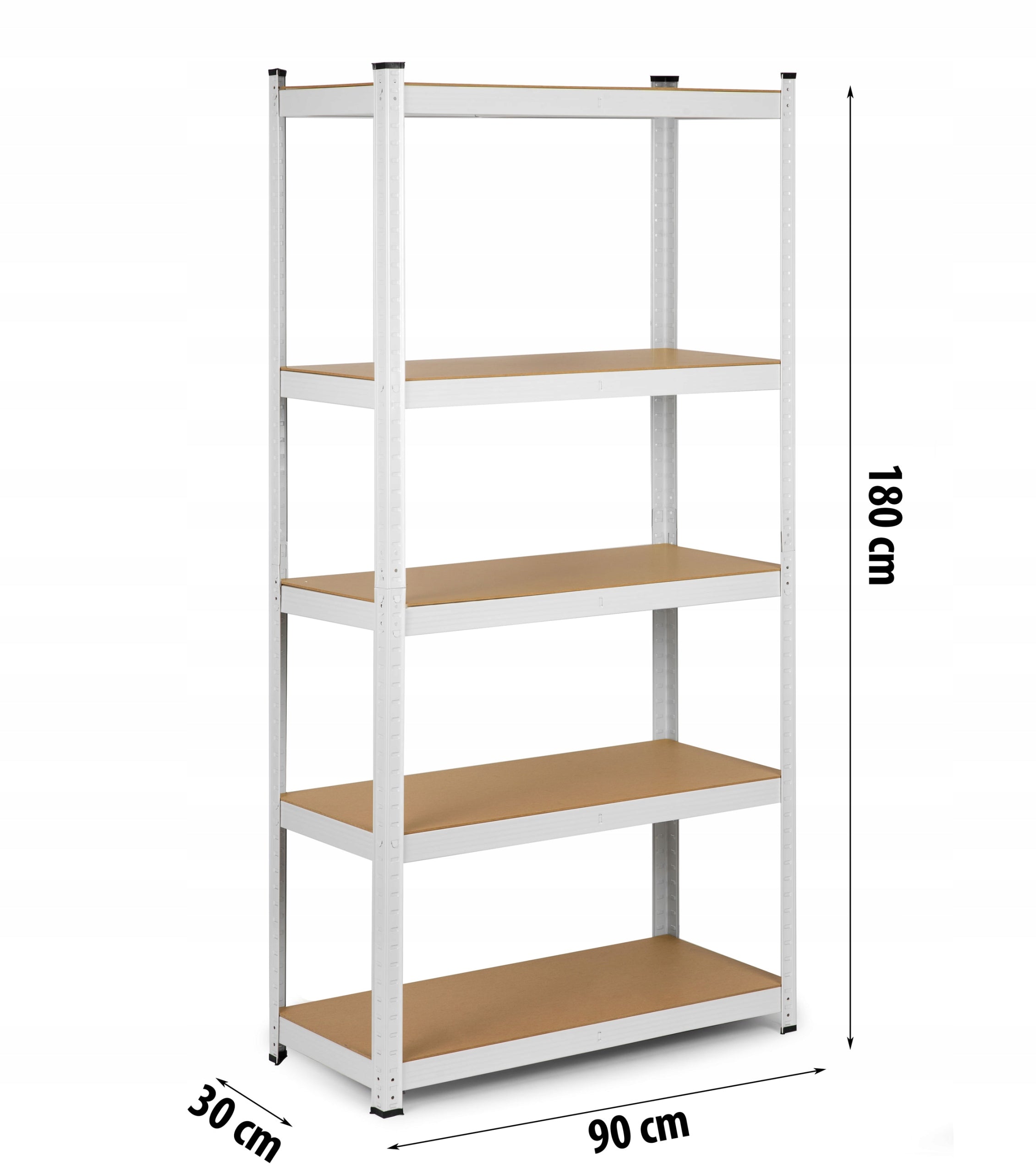 METAL STORAGE RACK FOR OFFICE GARAGE 180x90x30cm 875kg WHITE HUMBERG Manufacturer code 4844