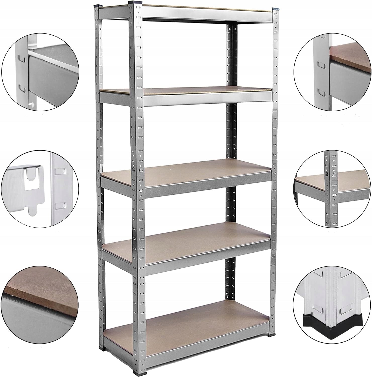 METAL STORAGE RACK GARAGE BASEMENT 172x75x30cm GREY Manufacturer no brand