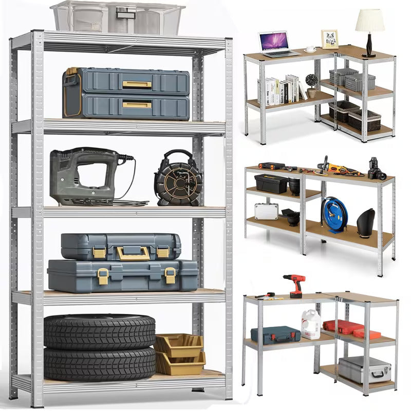 METAL STORAGE RACK GARAGE BASEMENT 172x75x30cm GREY