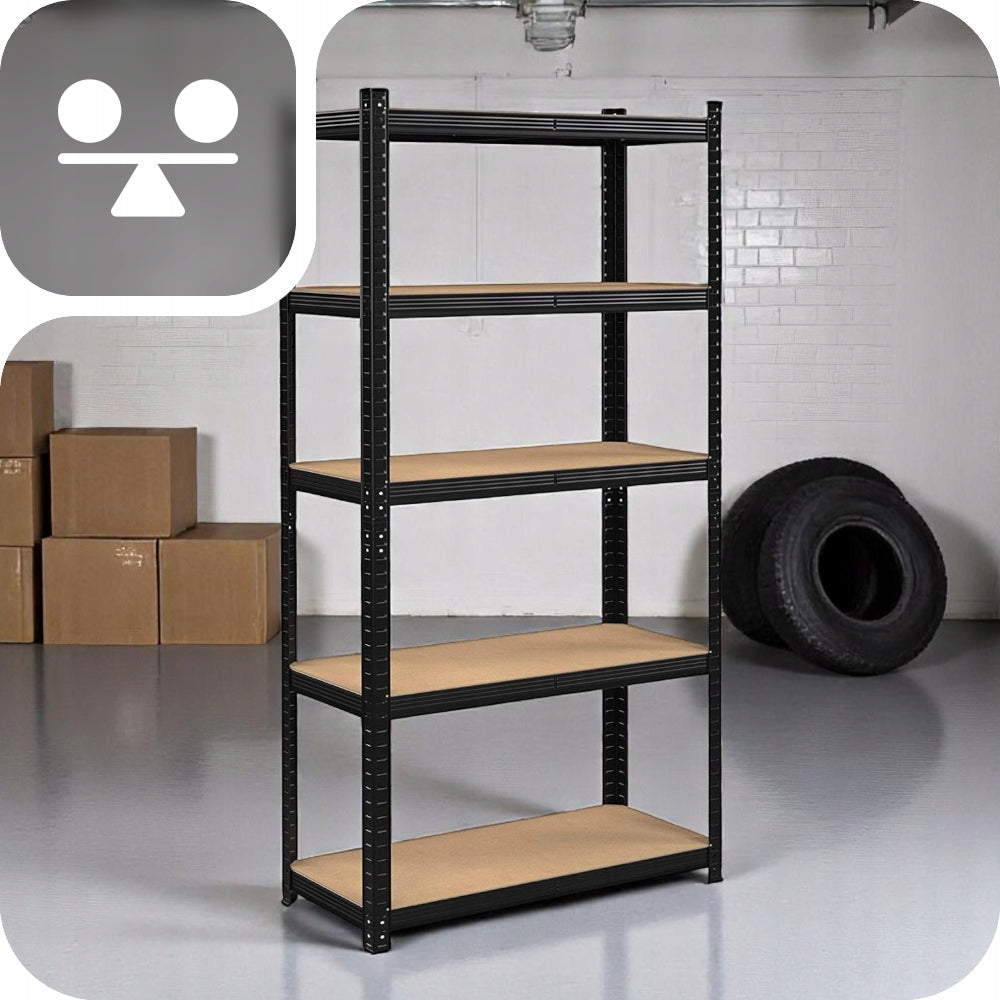 METAL STORAGE RACK GARAGE WORKSHOP 180CM BLACK BASEMENT LOFT Manufacturer code REGAŁ MAGAZYNOWY DO GARAŻU METALOWY 180X90X40