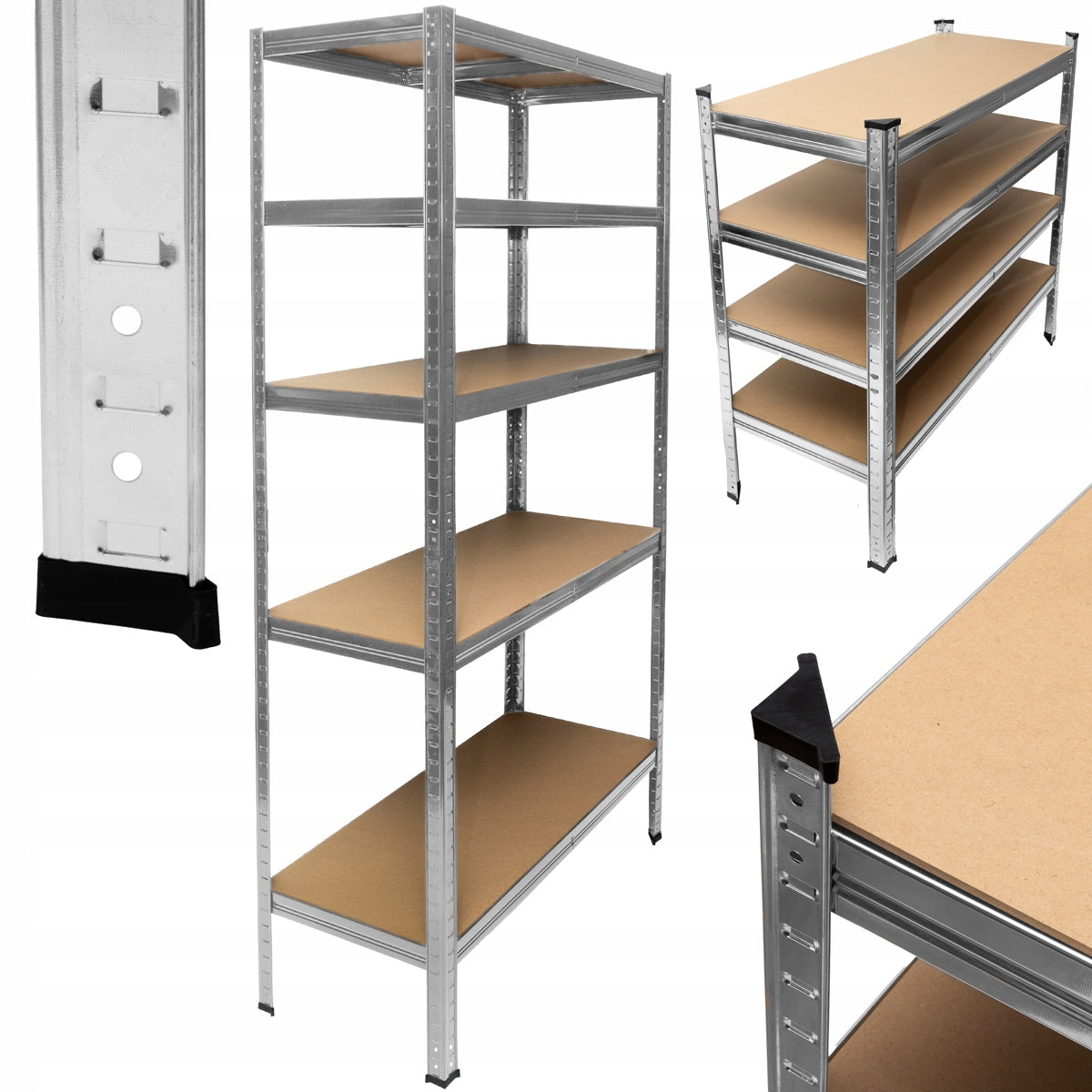 METAL STORAGE RACK GARAGE WORKSHOP 5 SHELVES 180X90X40cm 875KG