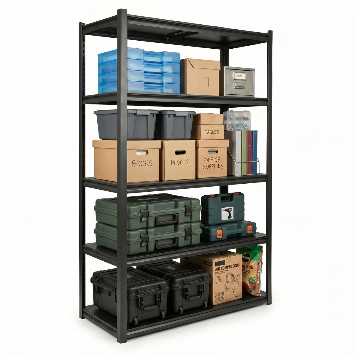 METAL STORAGE RACK LOFT REINFORCED FOR BASEMENT GARAGE 200x120x40cm