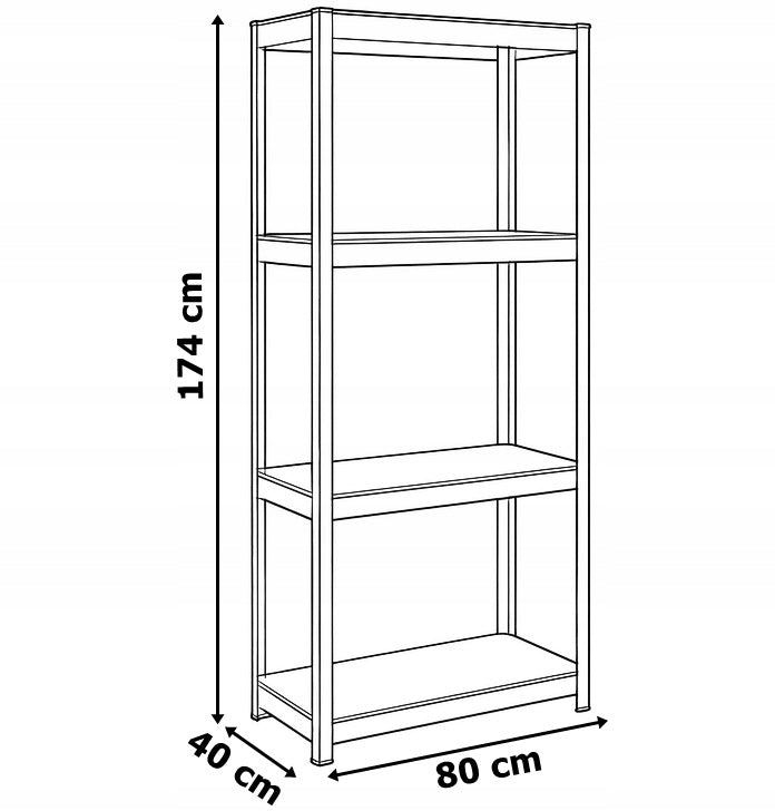 METAL STORAGE RACK OFFICE WORKSHOP FOR GARAGE 150KG PER SHELF Manufacturer code 069617MG