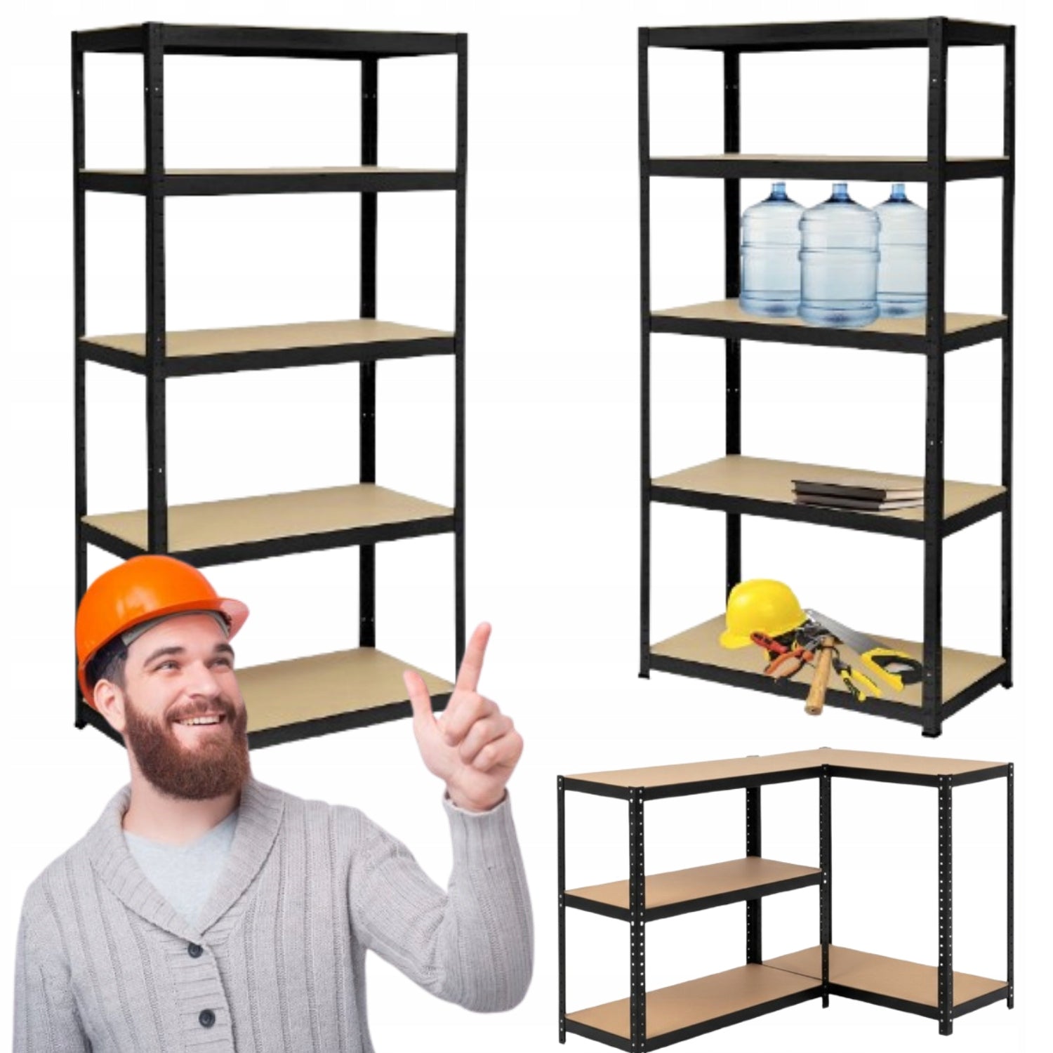 METAL STORAGE RACK PRESSED INTO THE GARAGE NEW 180x60x40cm 875KG RINO