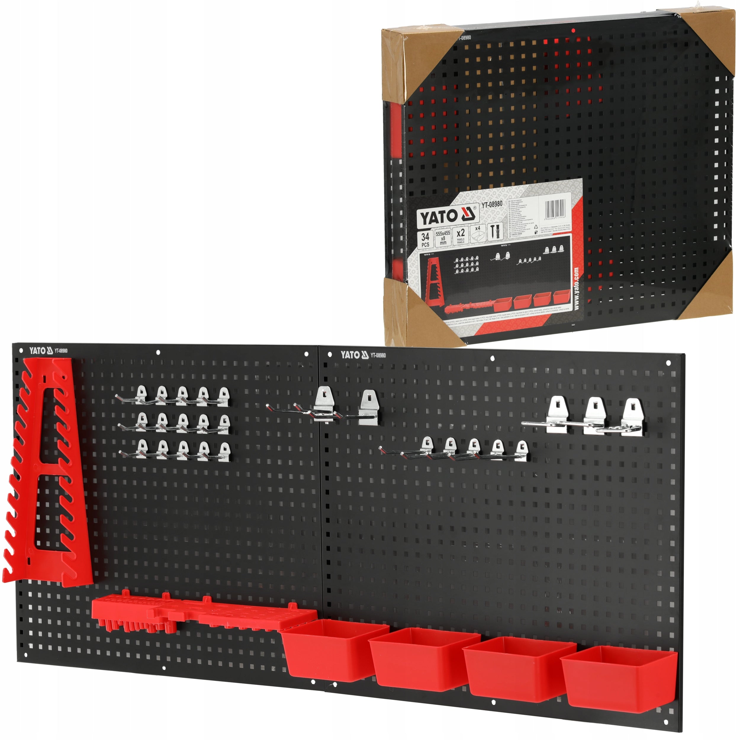 METAL TOOL BOARD WITH CONTAINERS AND HANDLES 34el. SET YATO