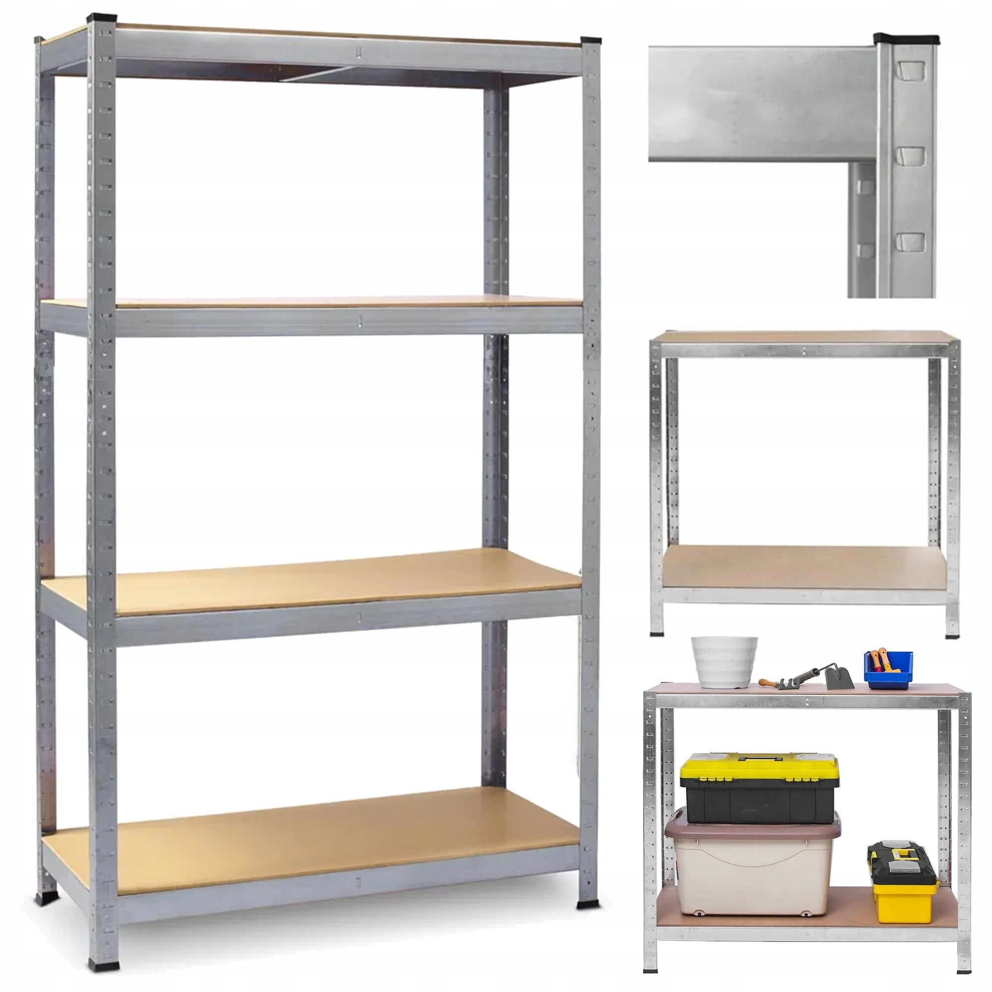 METAL WAREHOUSE OFFICE SHELVING UNIT FOR GARAGE 135KG 150x75x30CM