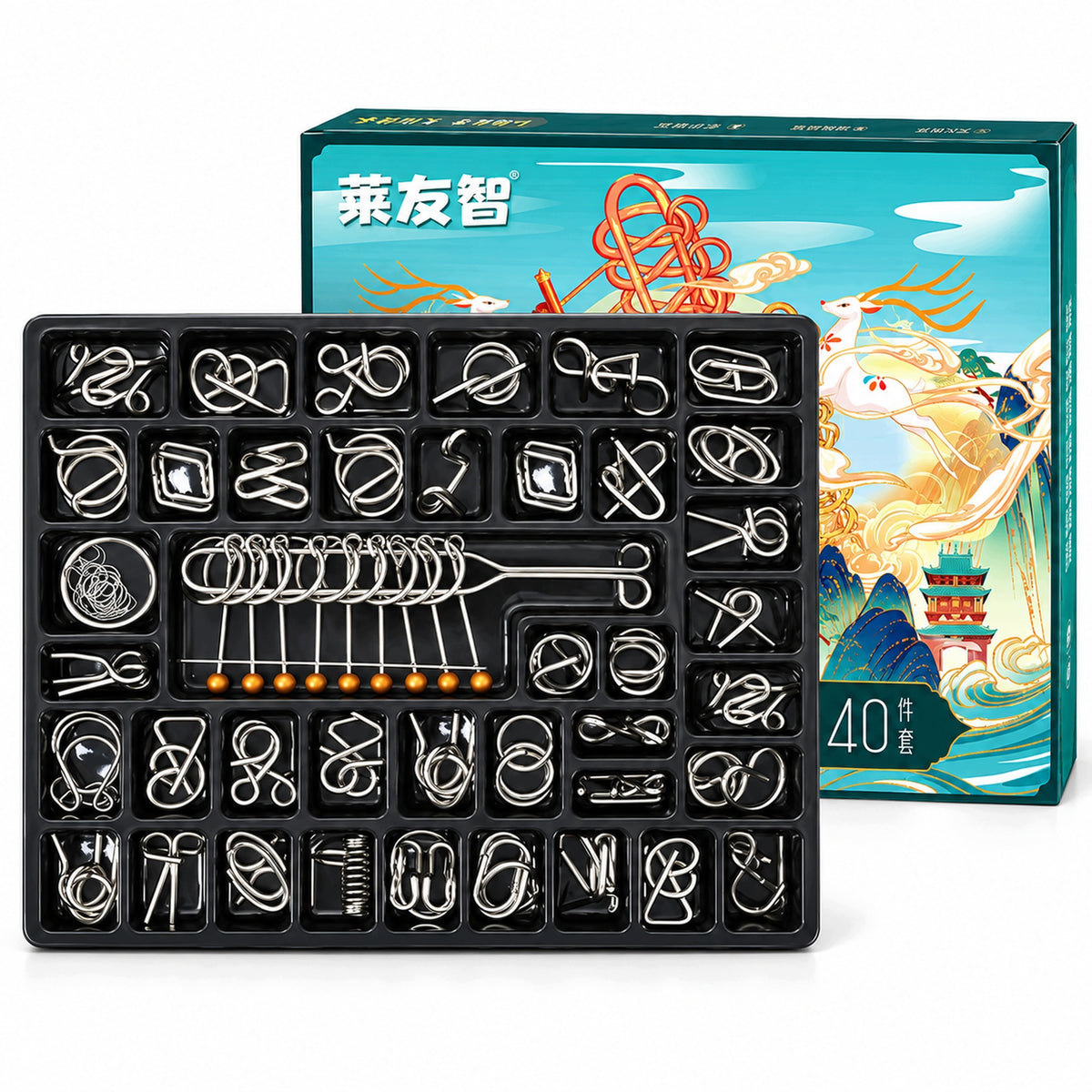 METAL WIRE PUZZLES 40 PCS PUZZLE SET PUZZLE GIFT
