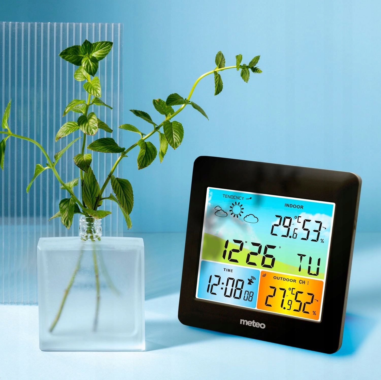 METEO SP-202 Weather Station with DCF color screen and external sensor Brand Meteo