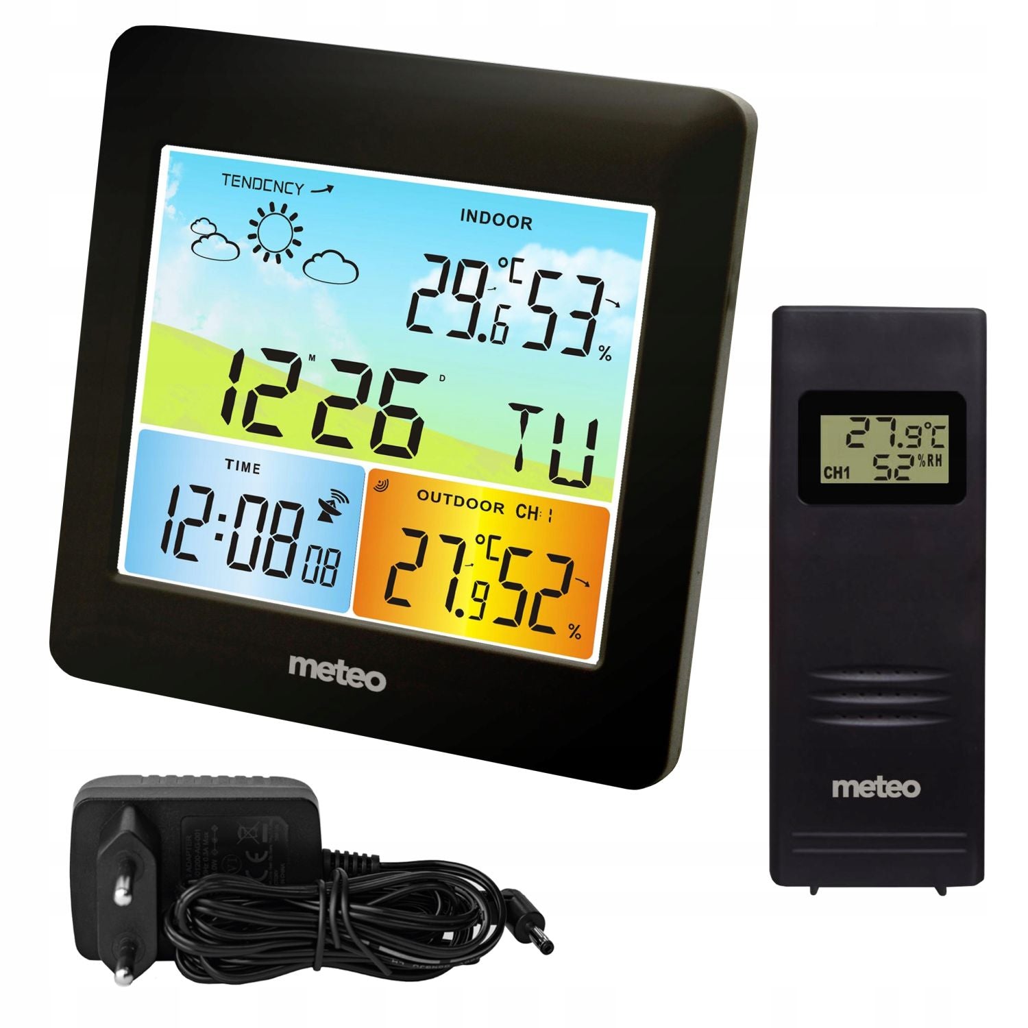 METEO SP-202 Weather Station with DCF color screen and external sensor