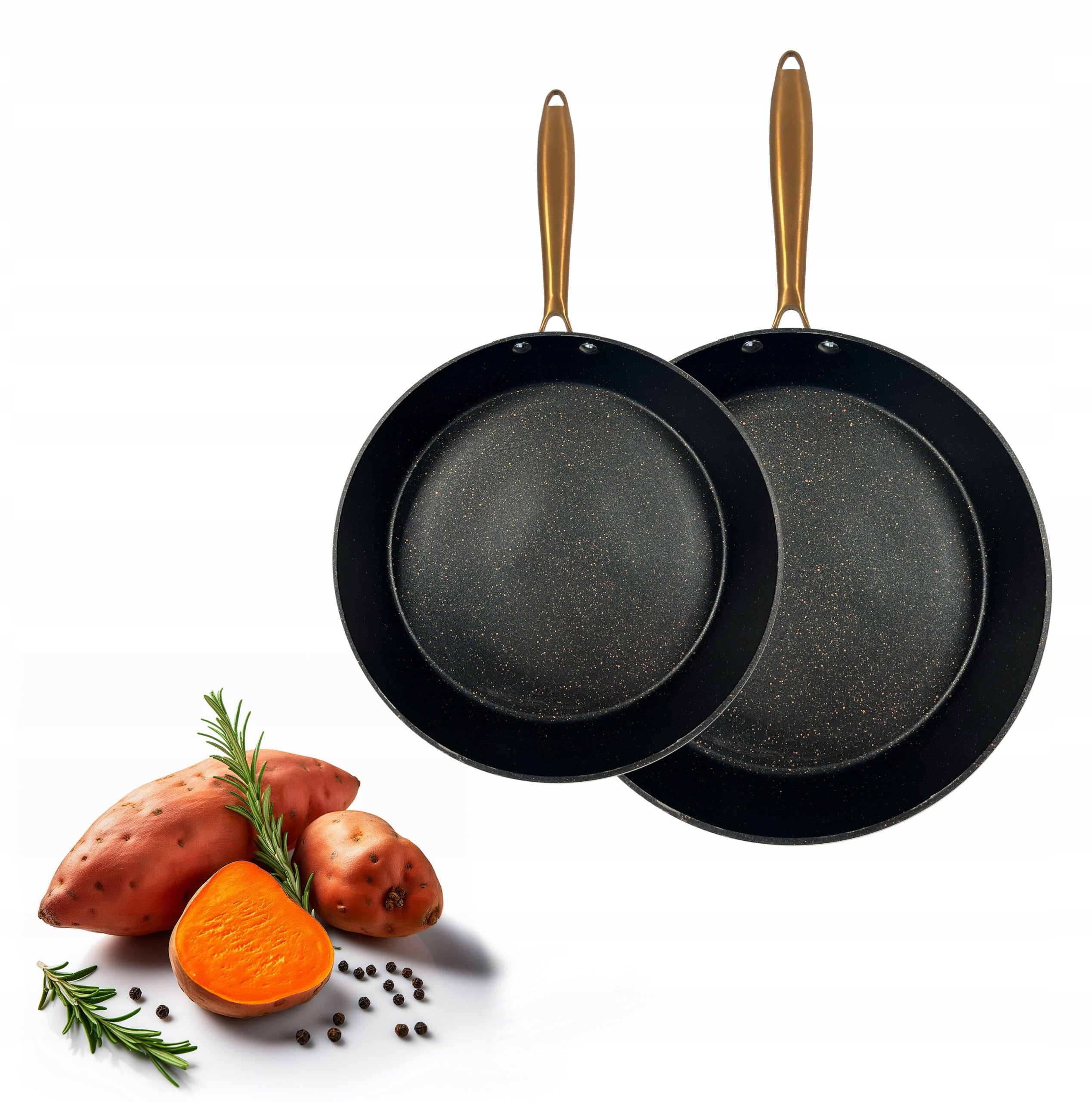 MG HOME ROSE GOLD SET OF 2 NON-STICK PANS MAGDA GESSLER