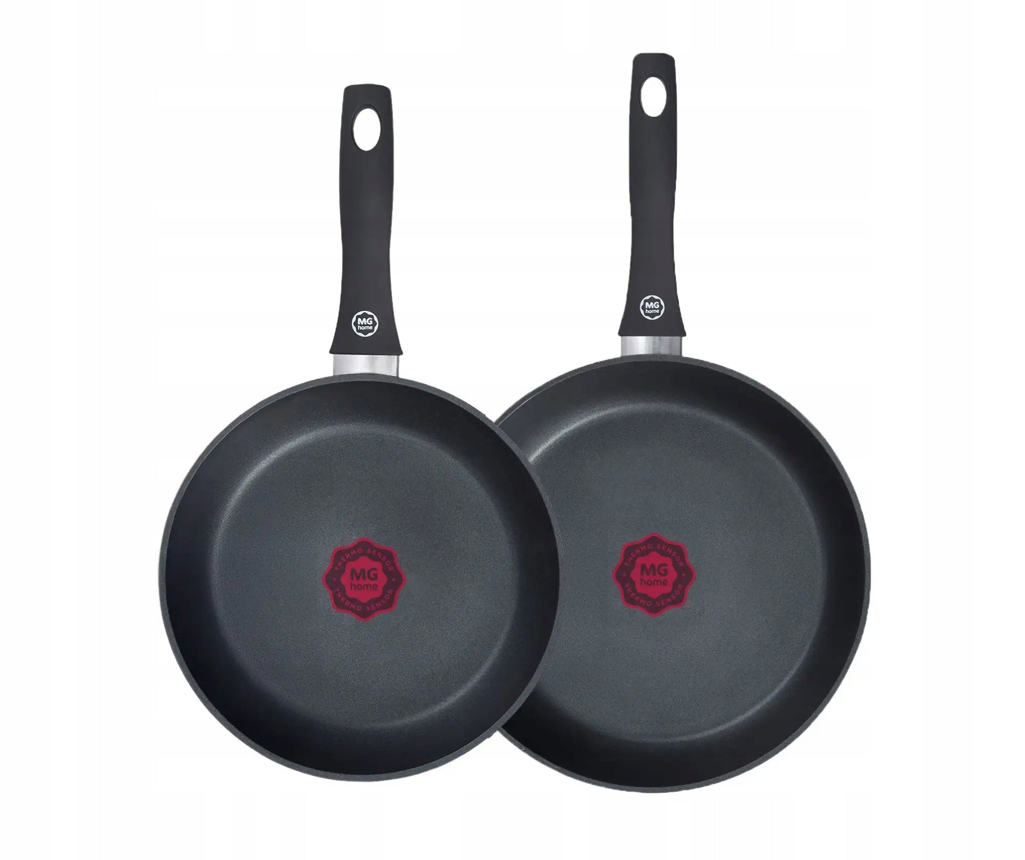 MG HOME THERMO SENSOR SET OF 2 ALUMINIUM PANS 24 28 CM TEFLON