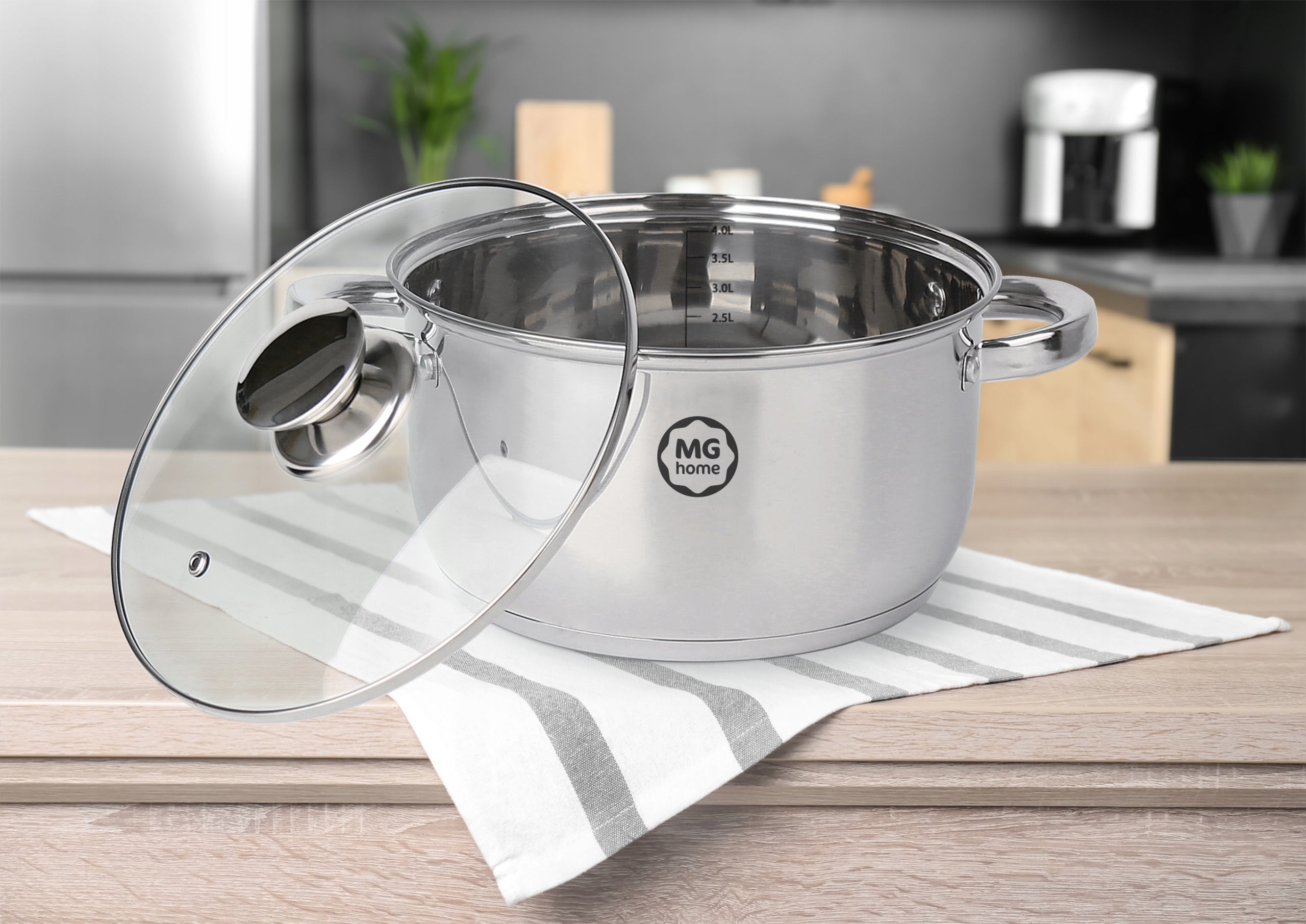 MG HOME VERSO SET OF POTS 8 EL LIDS STAINLESS STEEL MAGDA GESSLER Coating type steel