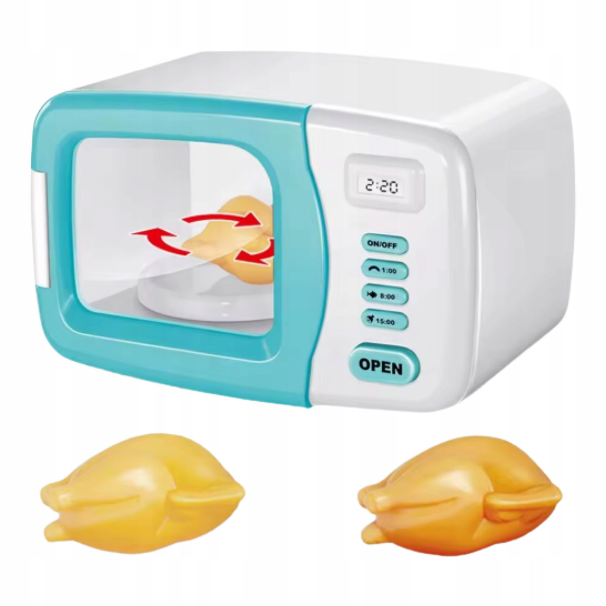 MICORWAVE FOR CHILDREN AGD LIGHT SOUND CHICKEN MICROWAVE LIKE REAL Manufacturer code MIKROFALA ZABAWKA DLA DZIECI