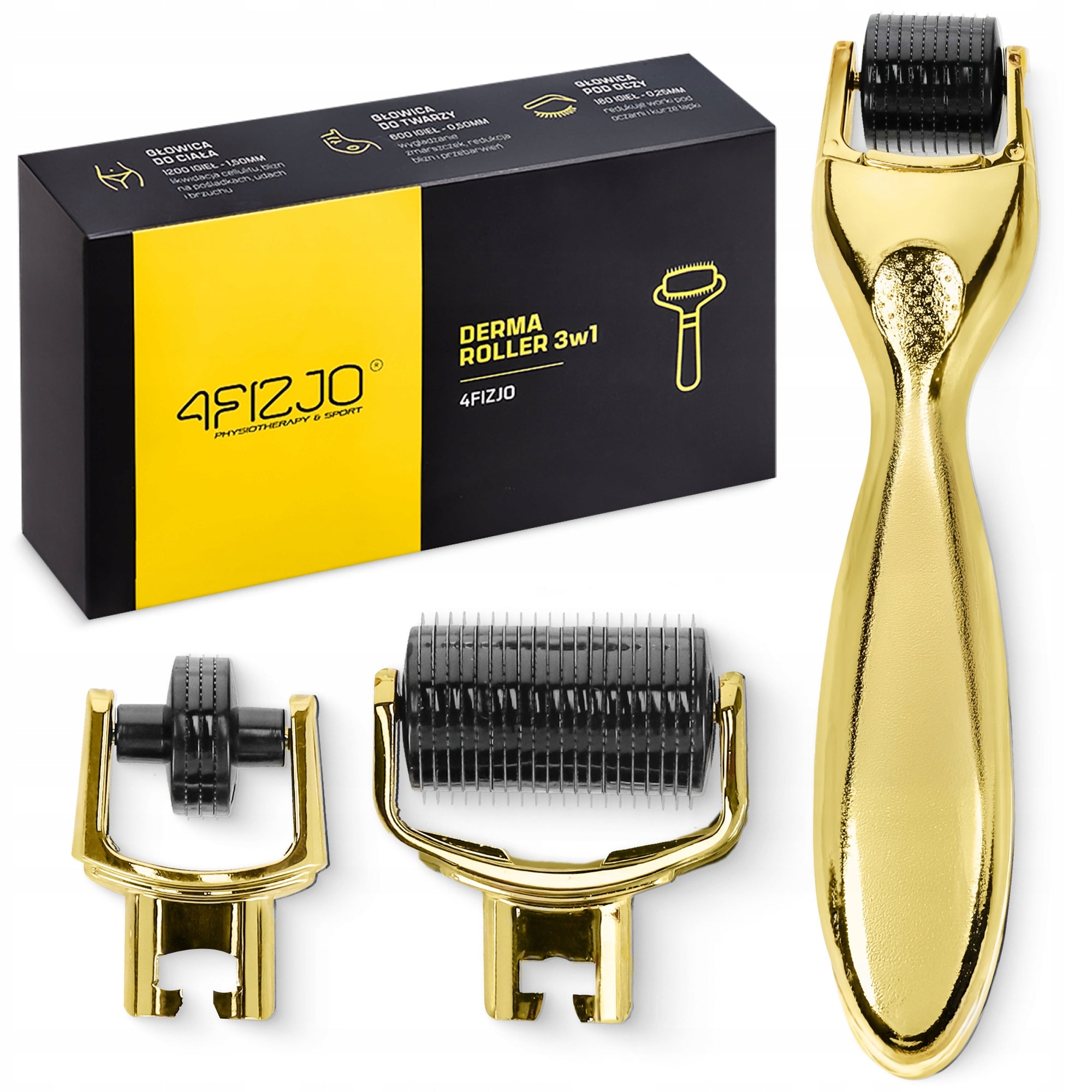 MICRONEEDLE MESOTHERAPY ROLLER DERMA INTERCHANGEABLE TIPS FACE ROLLER 3in1