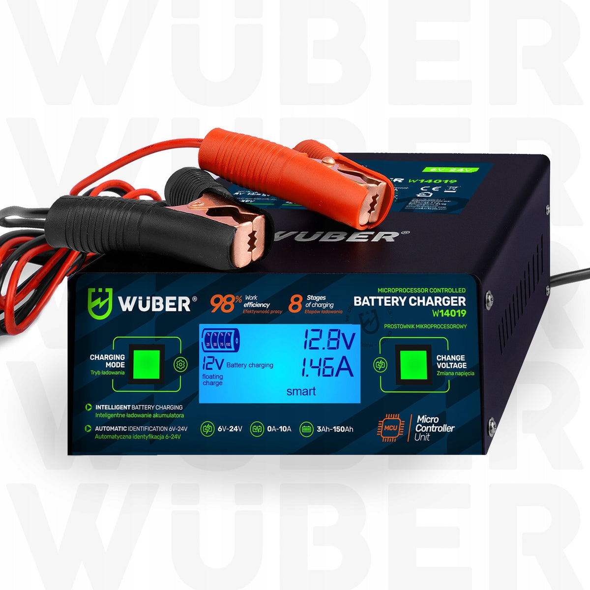 MICROPROCESSOR RECTIFIER 6/8/12/14/16/24V BATTERY CHARGER 10A Manufacturer's catalog number W14019