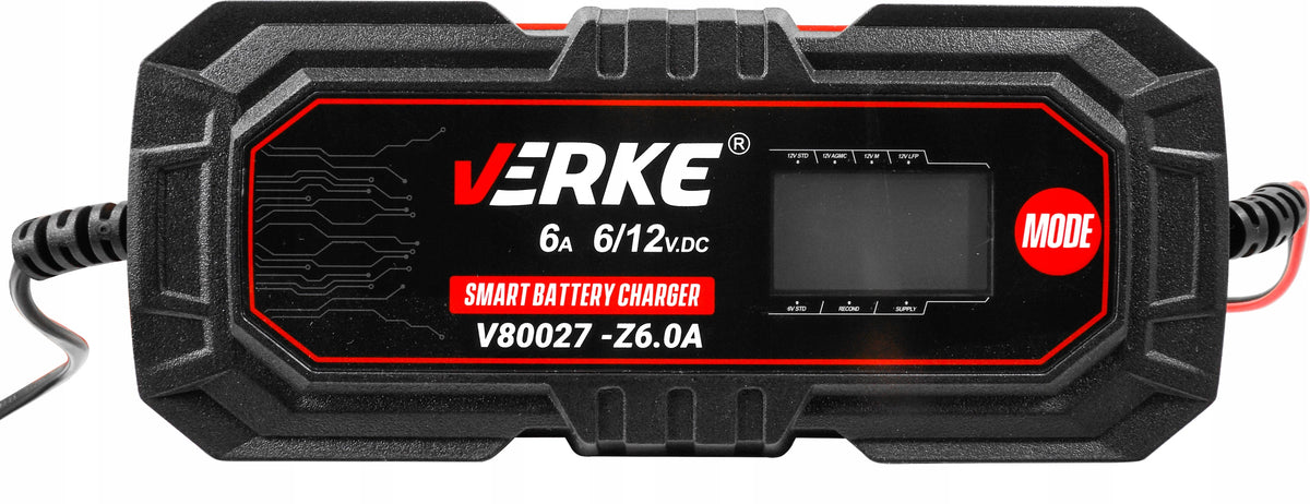 MICROPROCESSOR RECTIFIER BATTERY CHARGER GEL AGM LCD 6V 12V 6A Brand Verke