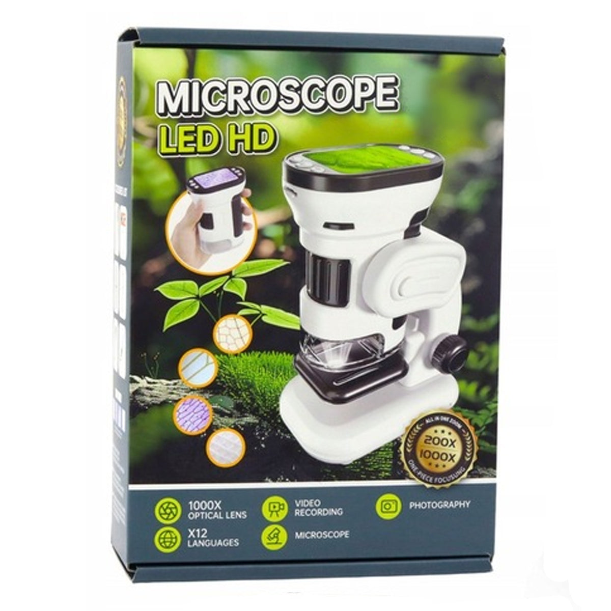 MICROSCOPE Digital KIDS 1000x PHOTOS LED CAMERA USB SCREEN FHD 2stats Packaging status original