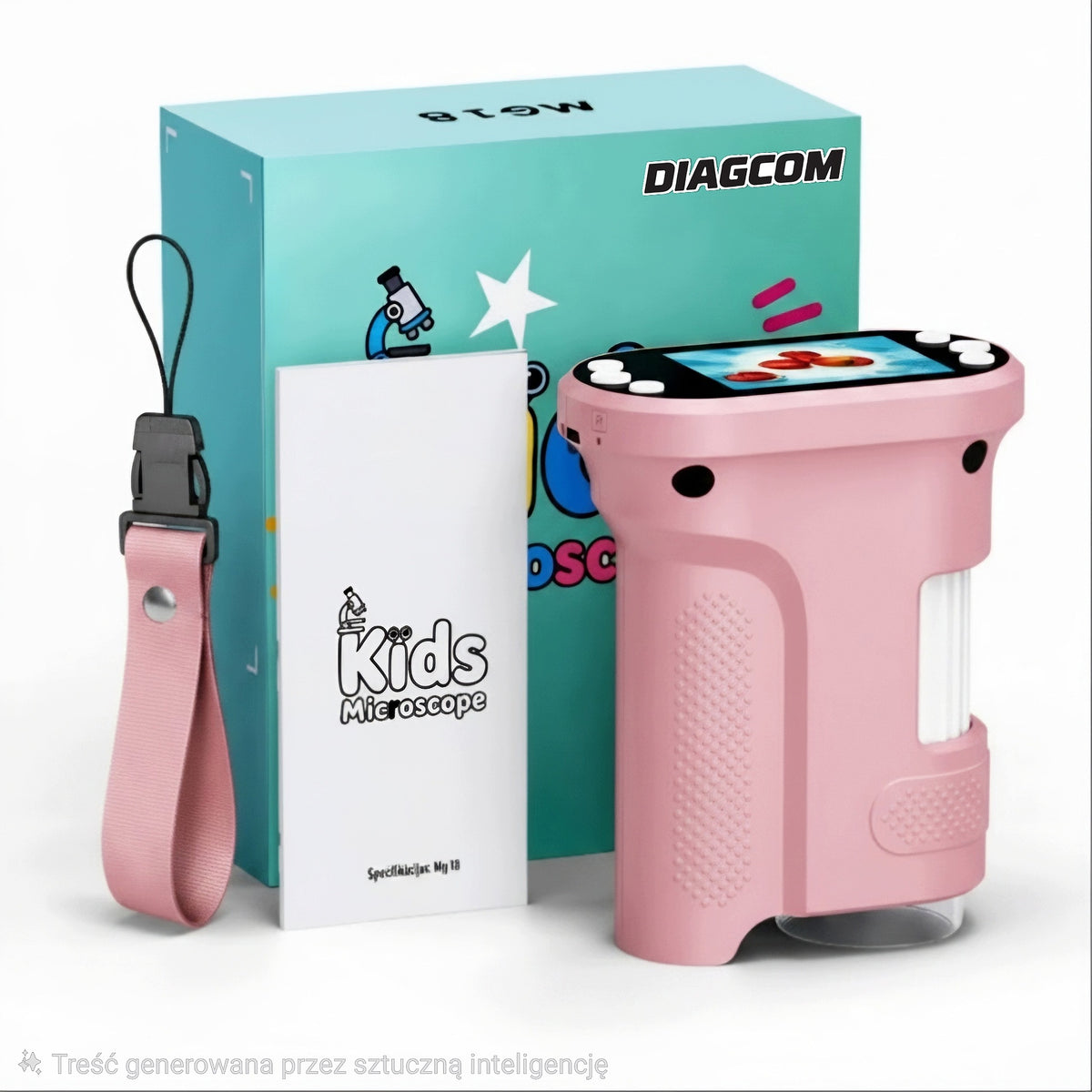 MICROSCOPE FOR CHILDREN DIGITAL Magnification 1000x HD Screen Interior Memory PINK