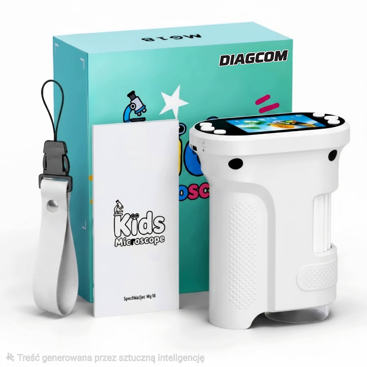 MICROSCOPE FOR CHILDREN DIGITAL Magnification 1000x HD Screen Interior Memory WHITE