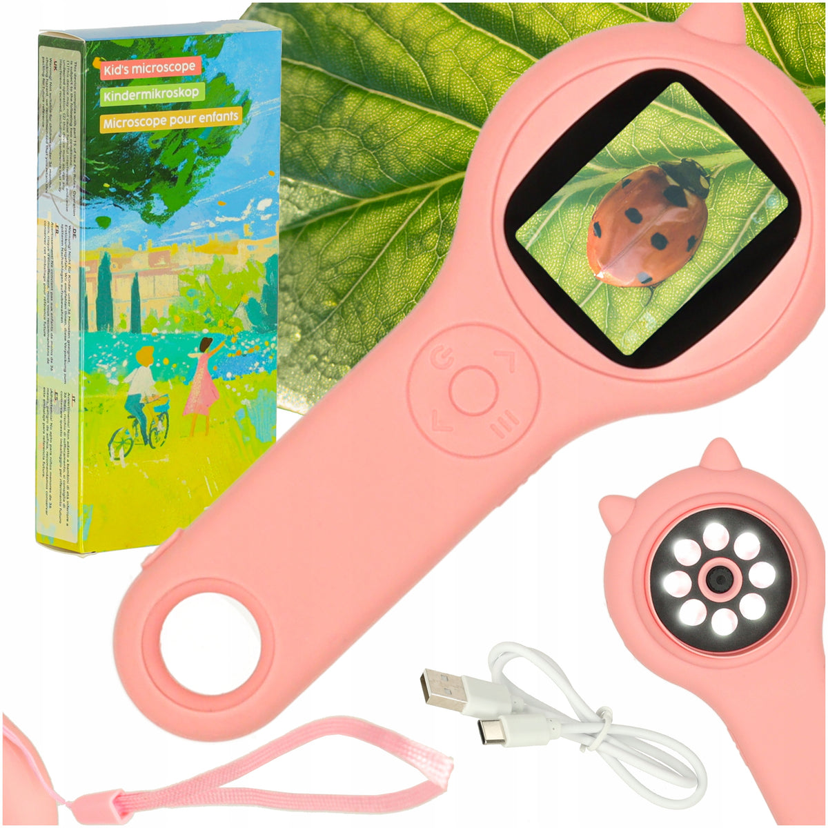 MICROSCOPE PORTABLE DIGITAL OPTICAL POCKET USB MAGNIFIER FOR CHILDREN PINK Manufacturer code KX3133