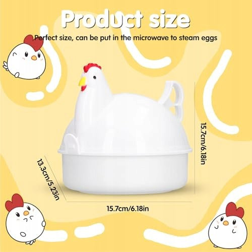 MICROWAVE CHICK SHAPED EGG COOKER 13,3 X 15,7 X 15,7 CM TO GO Dominant color clear