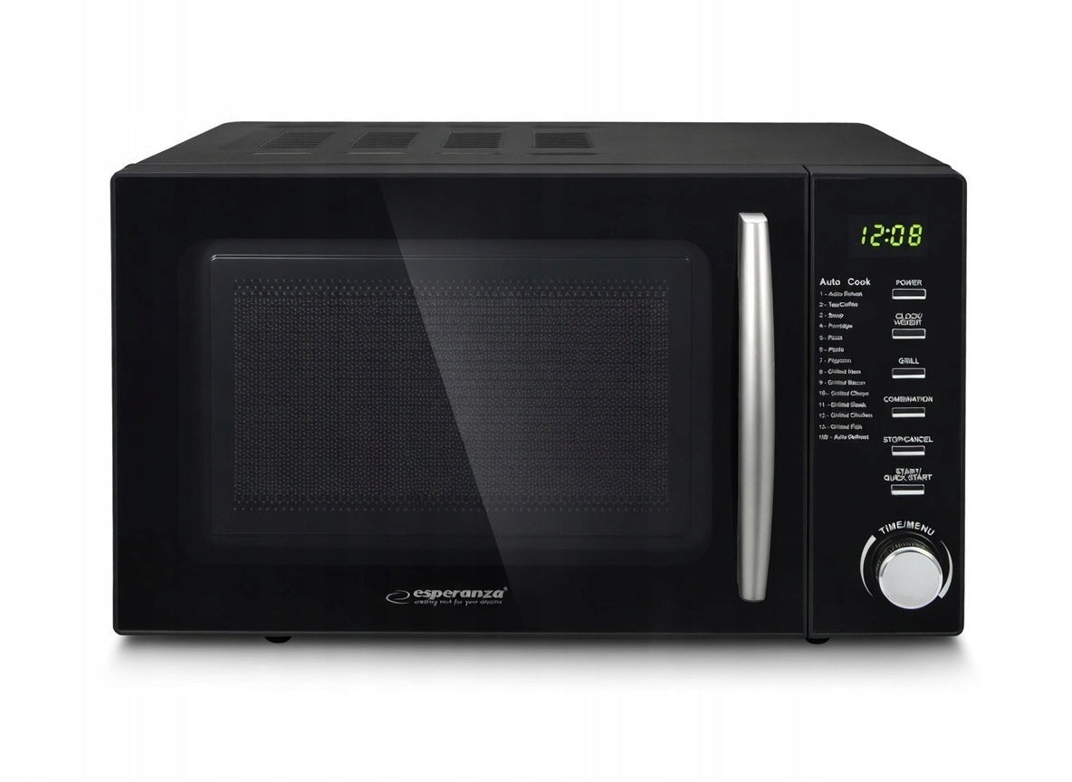 MICROWAVE OVEN 20L 1200W POWERFUL MICROWAVE14 programS GRILL BLACK Packaging status original